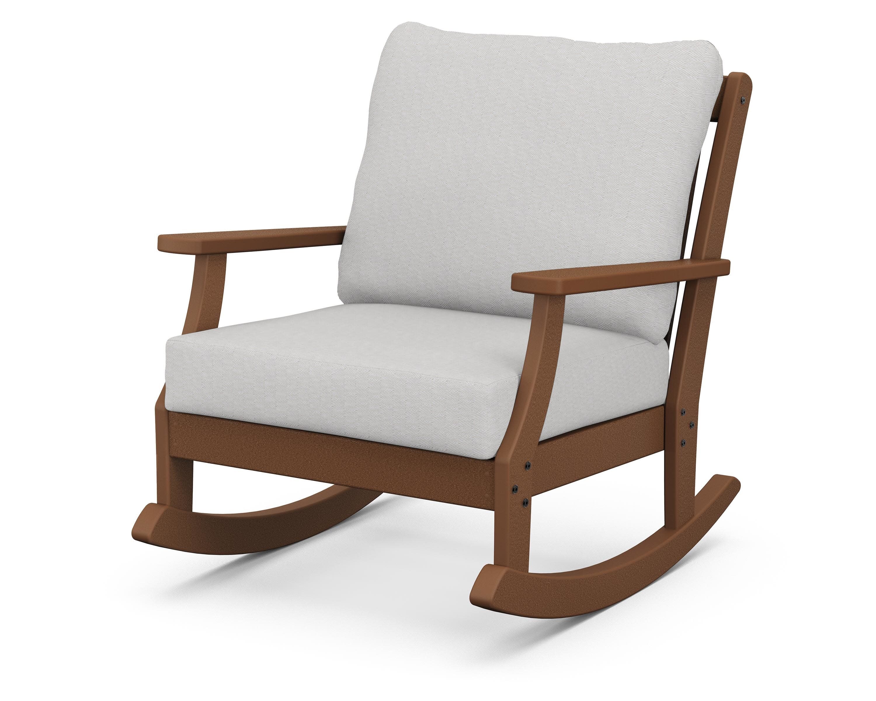 Braxton Deep Seating Rocking Chair in Teak / Diamond in the Rough