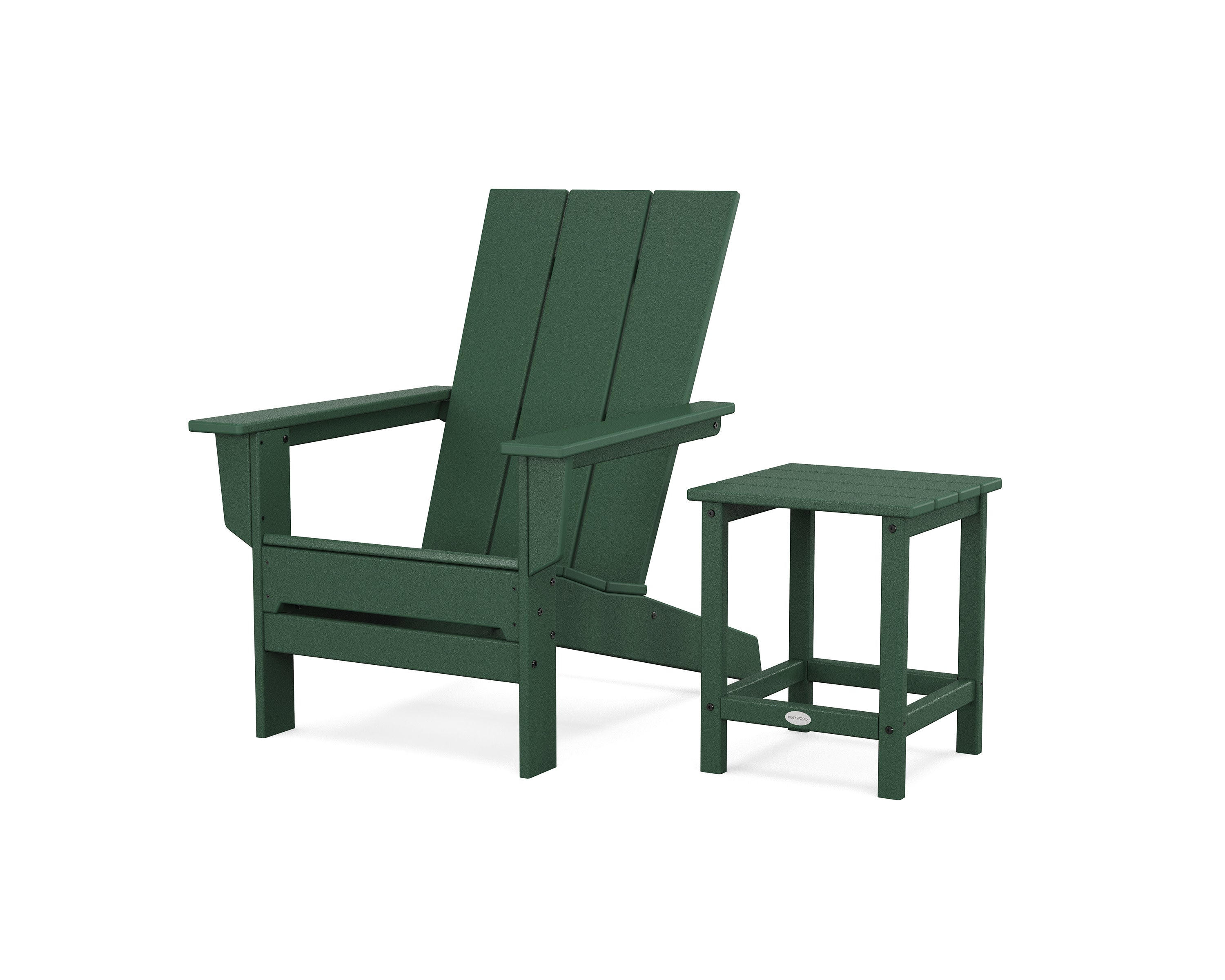 Modern Studio Adirondack Chair with Side Table in Green