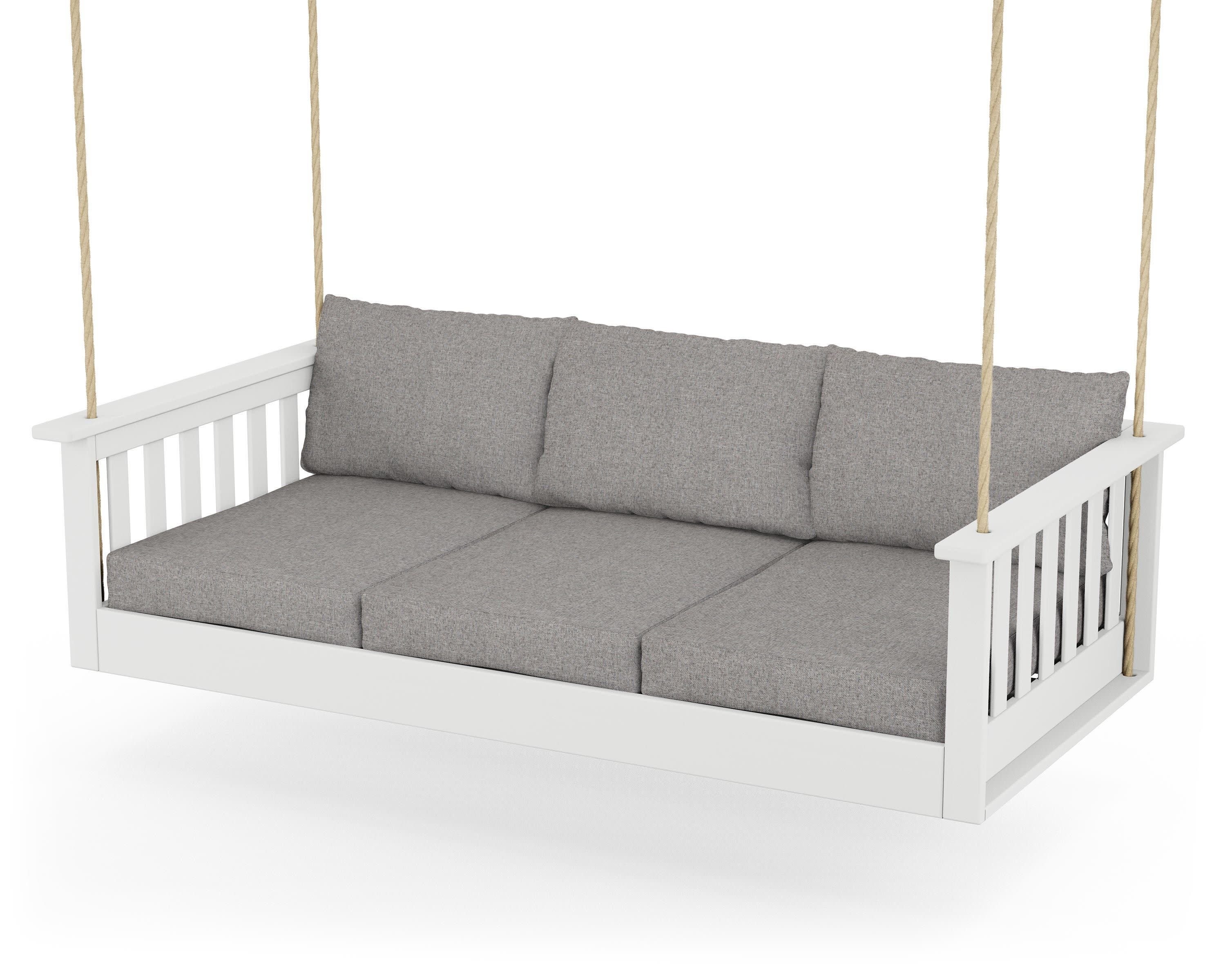 Vineyard Daybed Swing in White / Grey Mist
