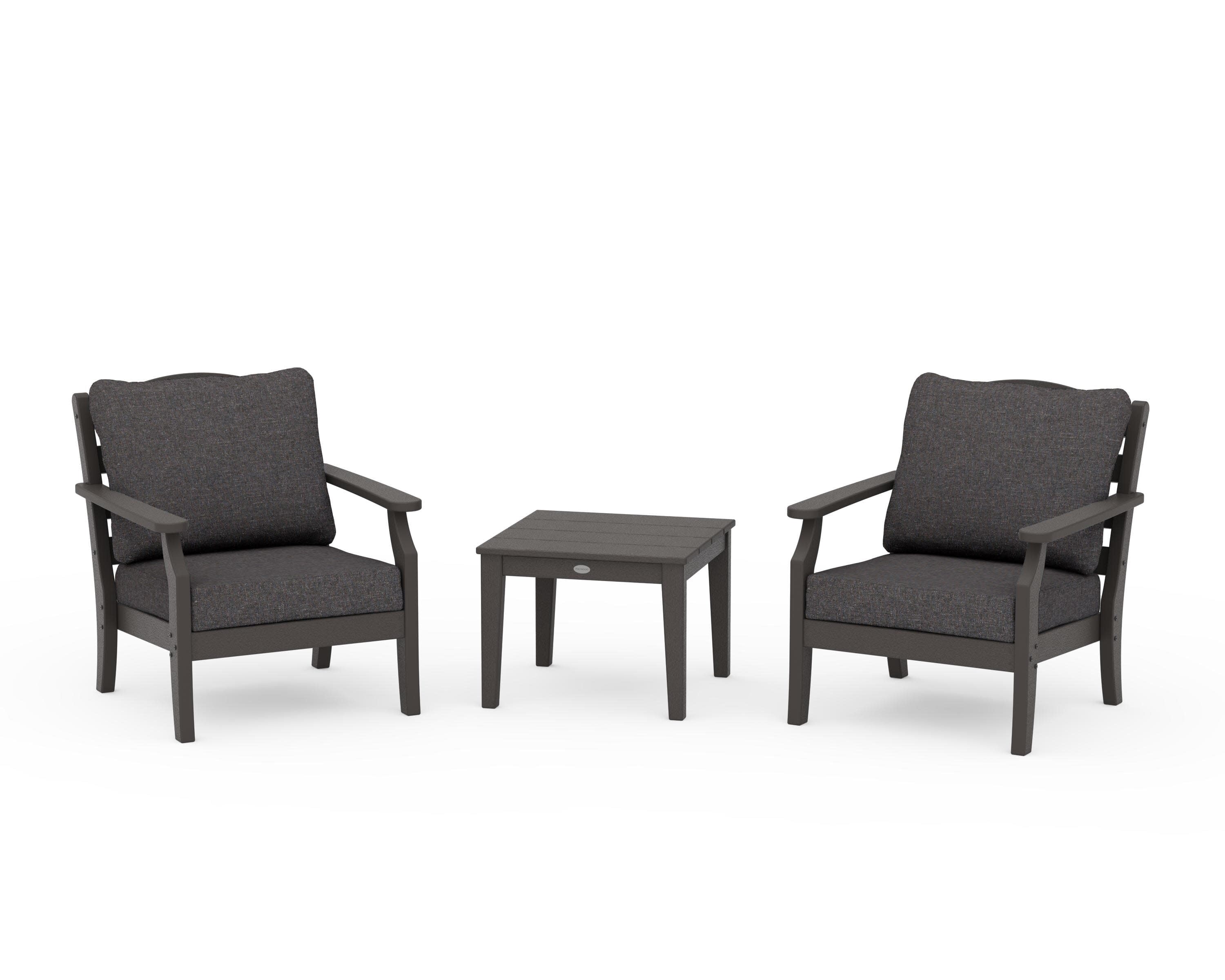 Savannah 3-Piece Deep Seating Set in Vintage Coffee / Ash Charcoal