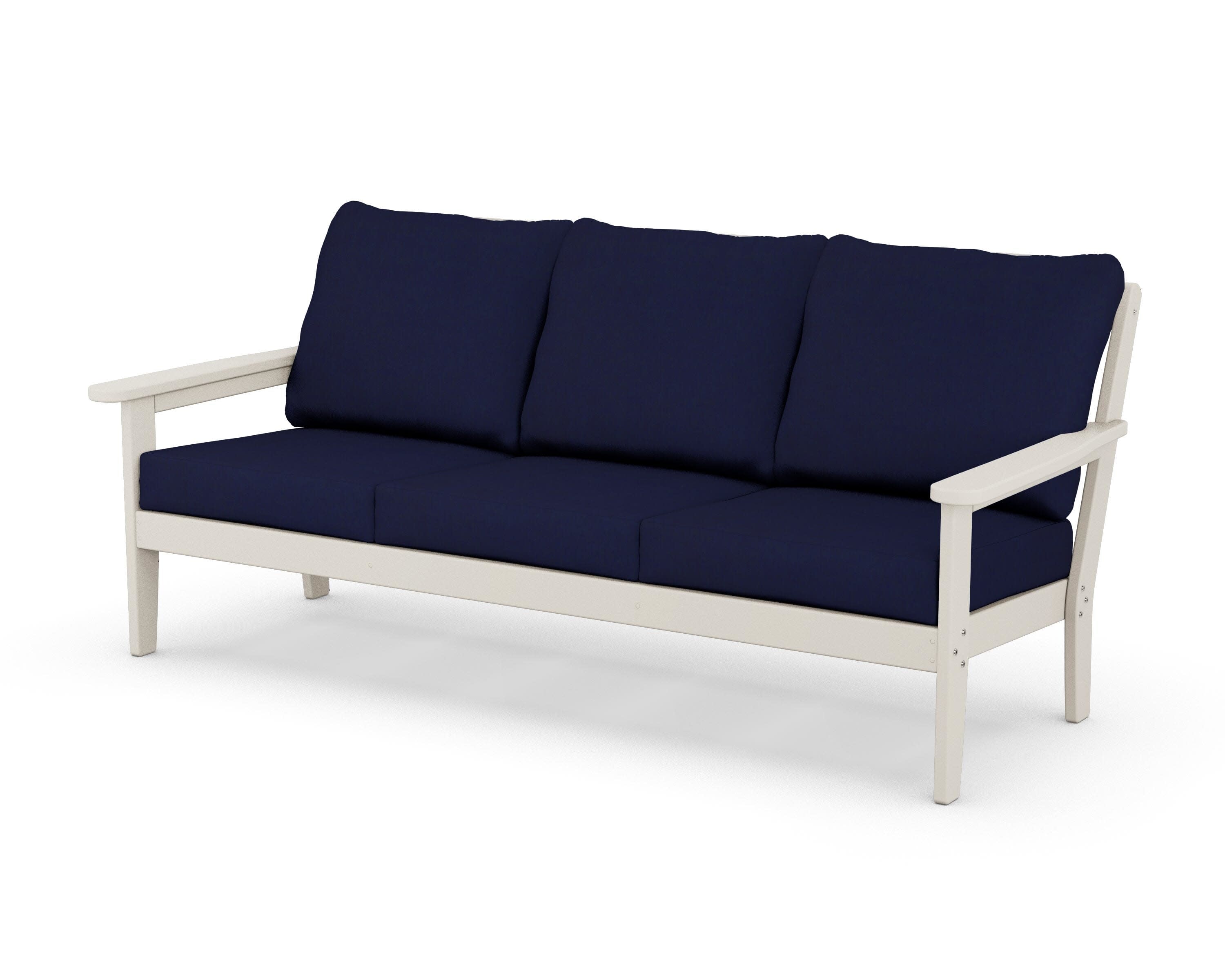 Cottage Deep Seating Sofa in Sand / Navy