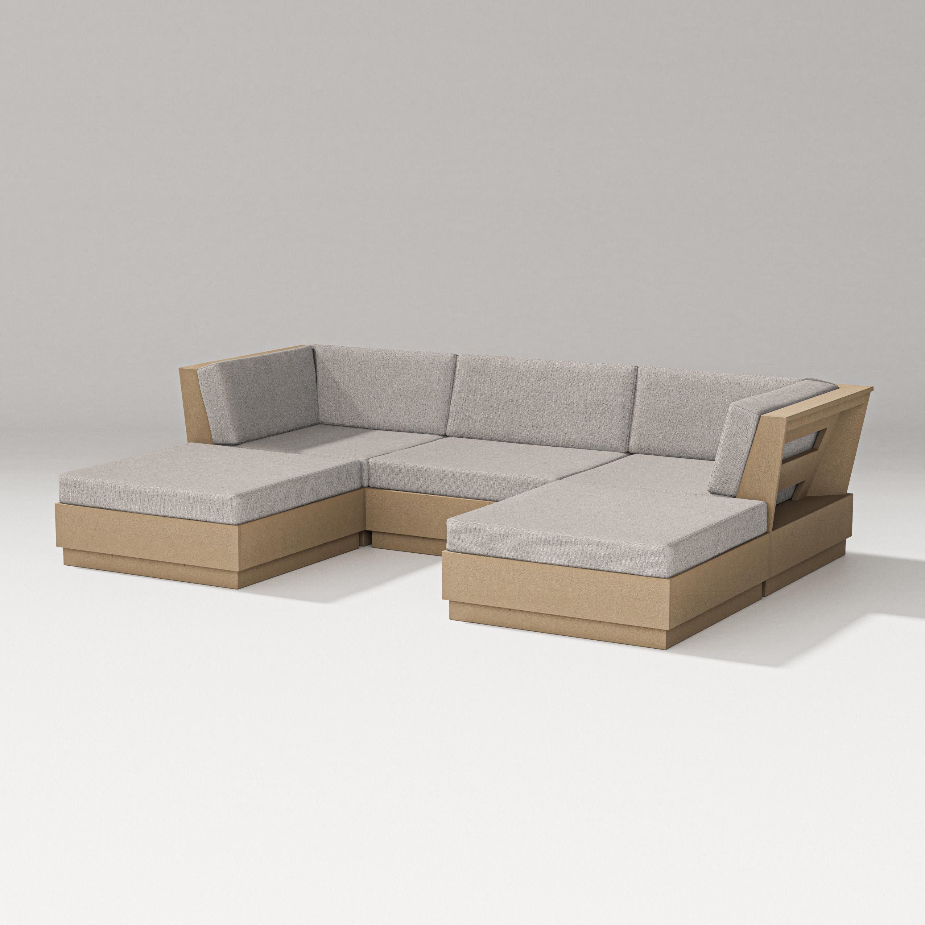 Elevate Double Chaise Sectional in Vintage Sahara / Weathered Tweed