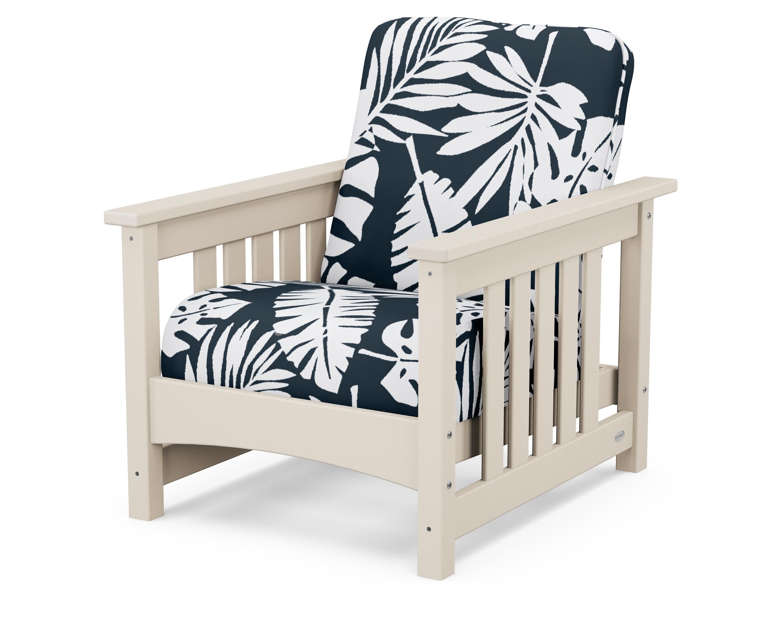 Club Mission Chair in Sand / Leaf Marine Indigo