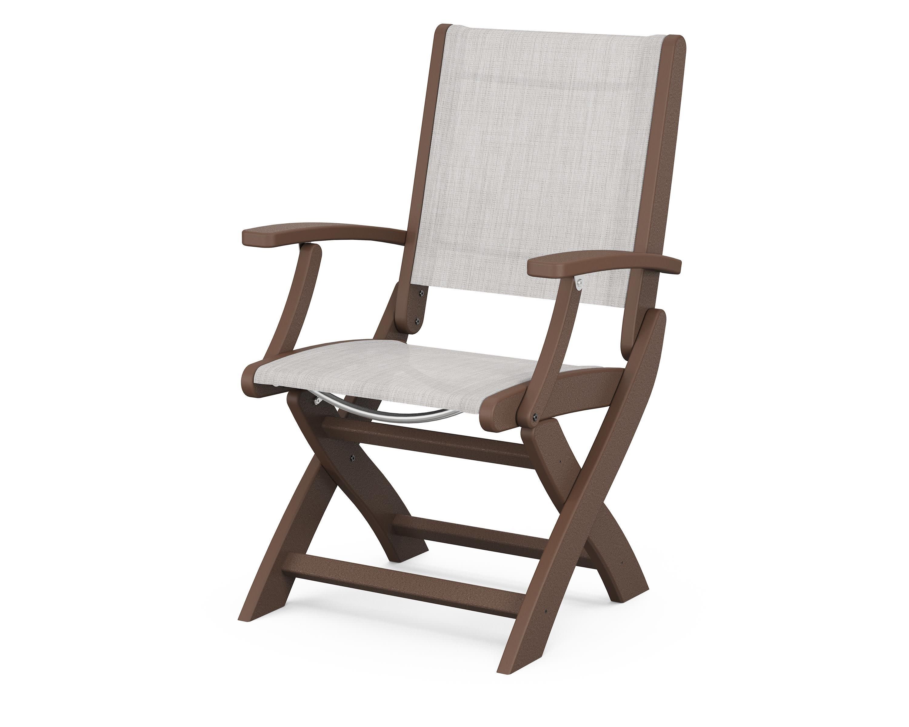 Coastal Folding Chair in Mahogany / Parchment Sling