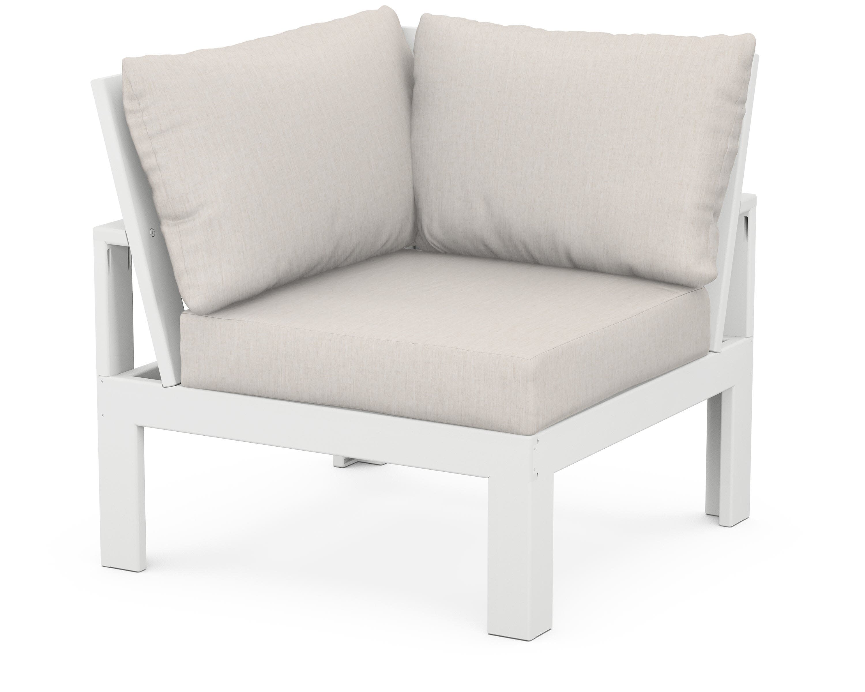 Modular Corner Chair in White / Cast Ash