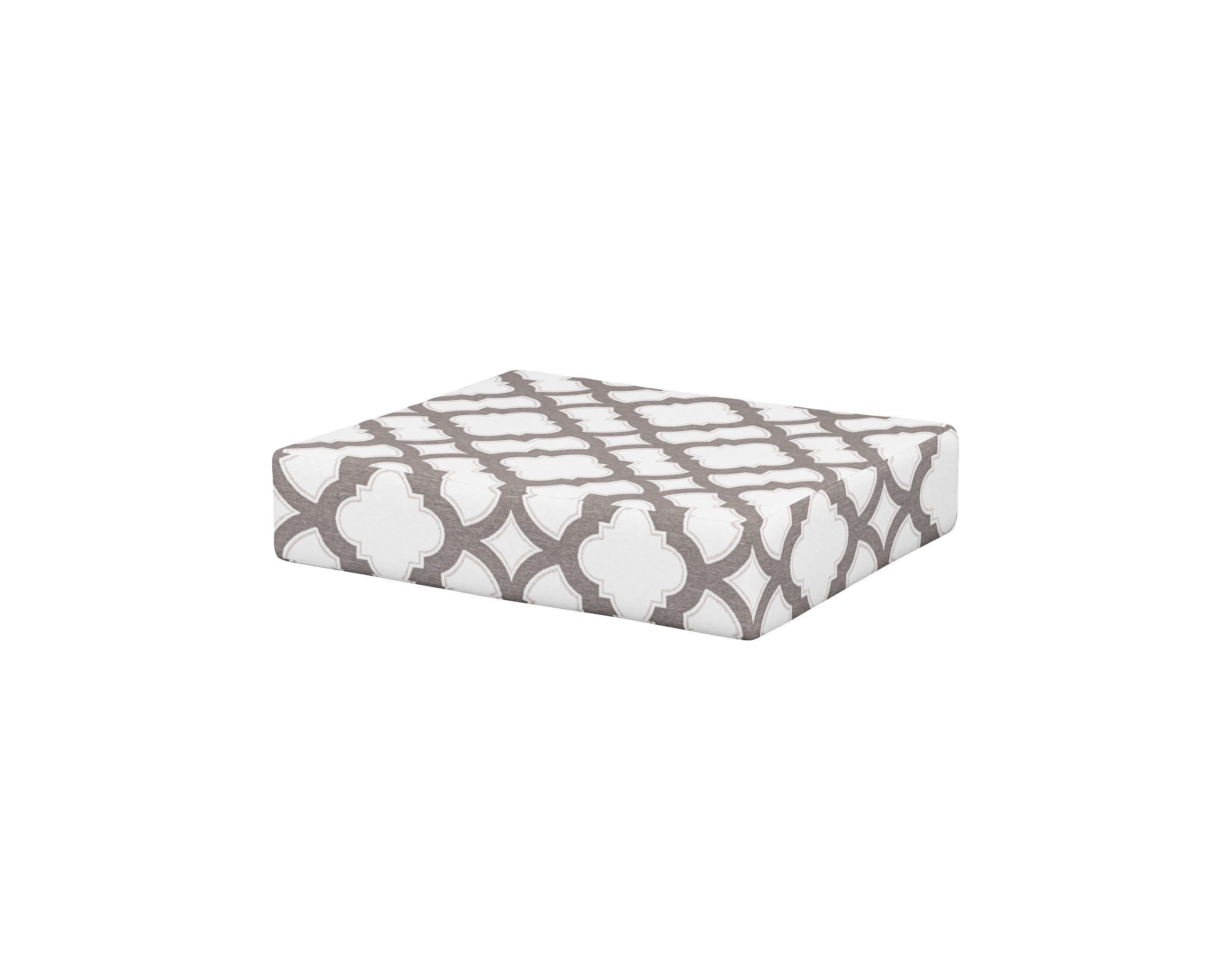 Acadia Ottoman Cushion in Trellis Grey Mist