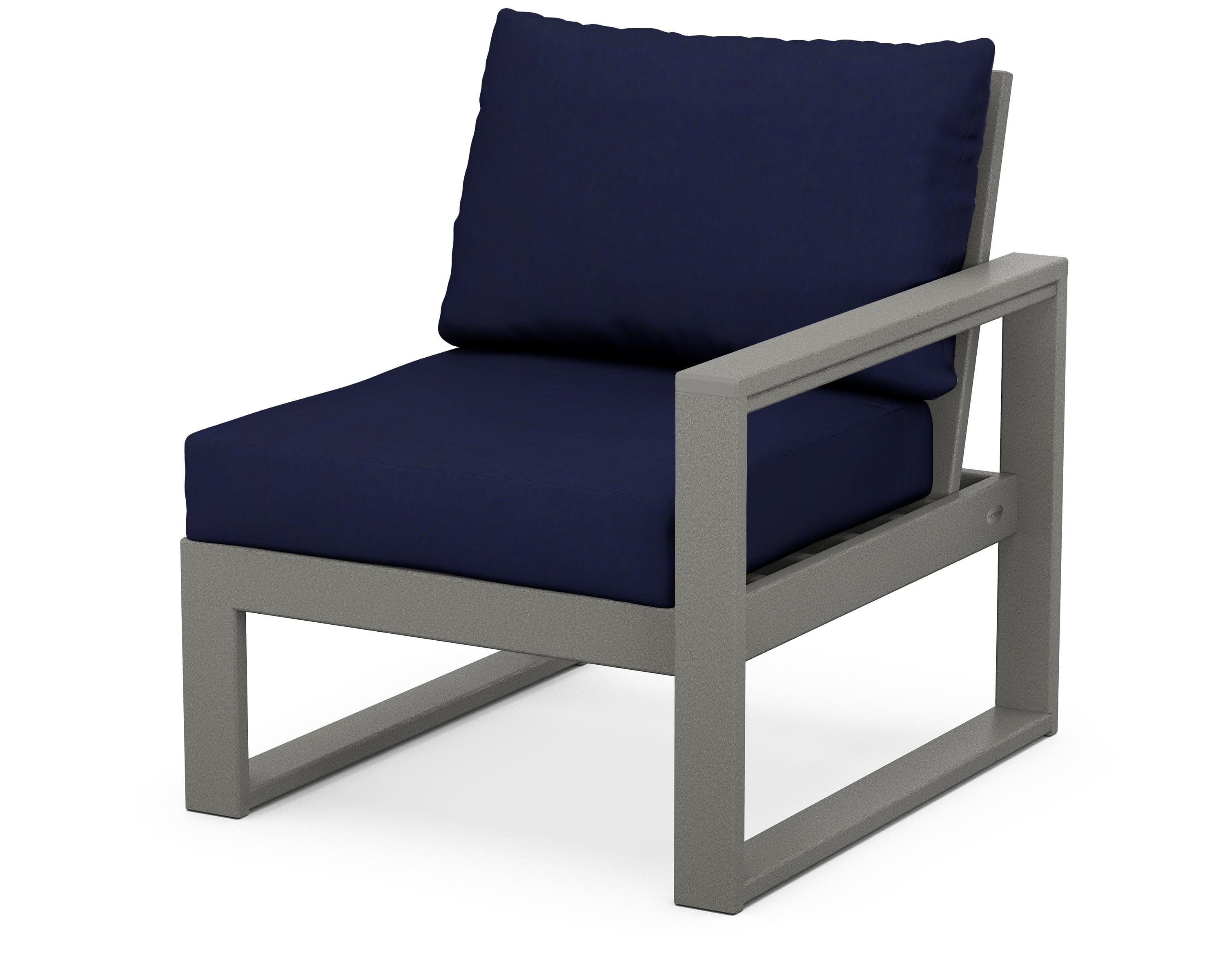 EDGE Modular Right Arm Chair in Slate Grey / Navy
