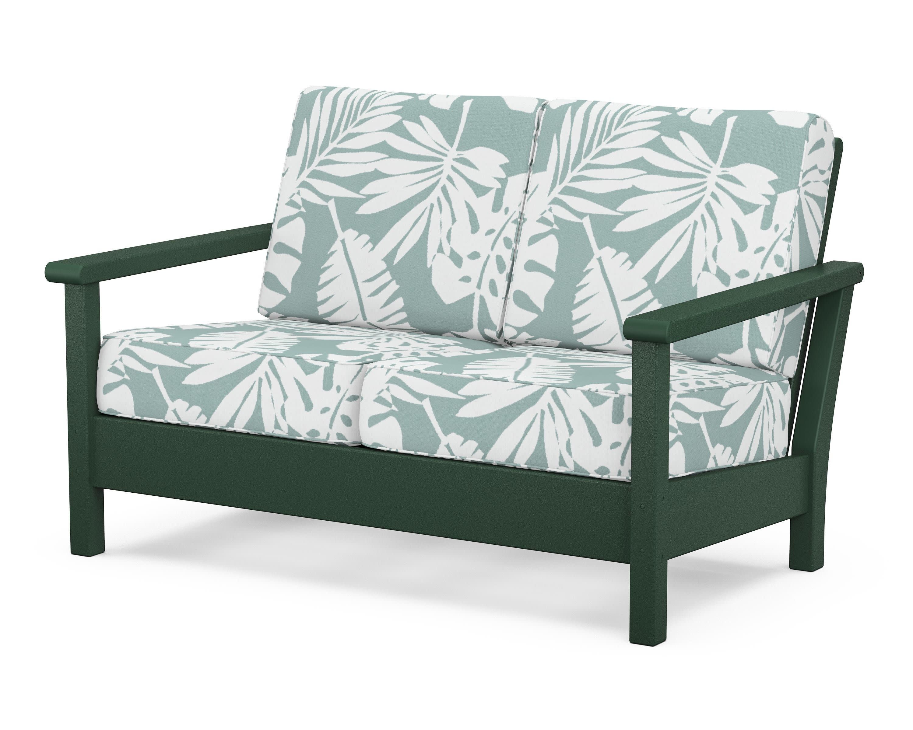 Harbour Deep Seating Loveseat in Green / Leaf Glacier Spa