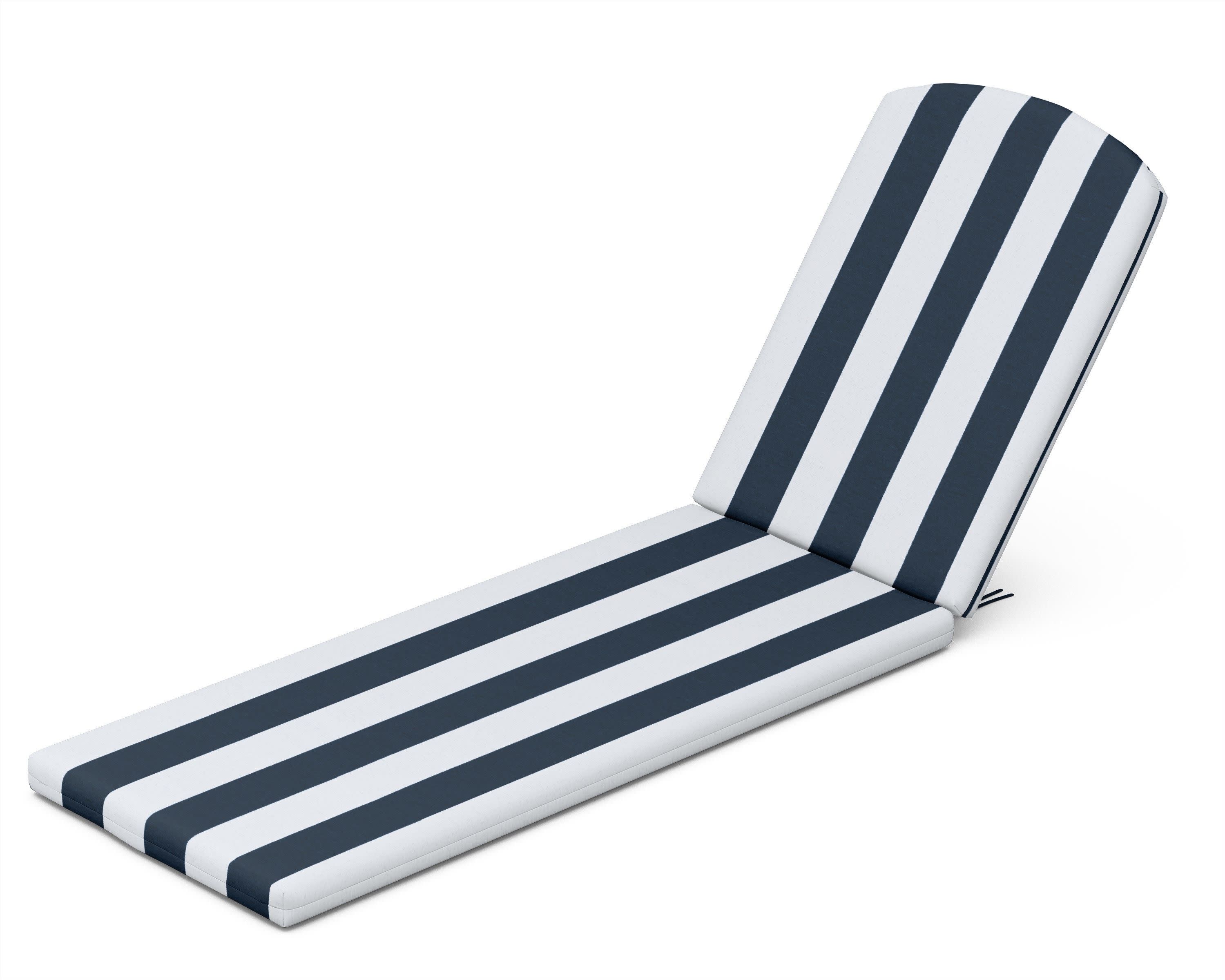 Chaise Cushion in Cabana Stripe Marine Indigo