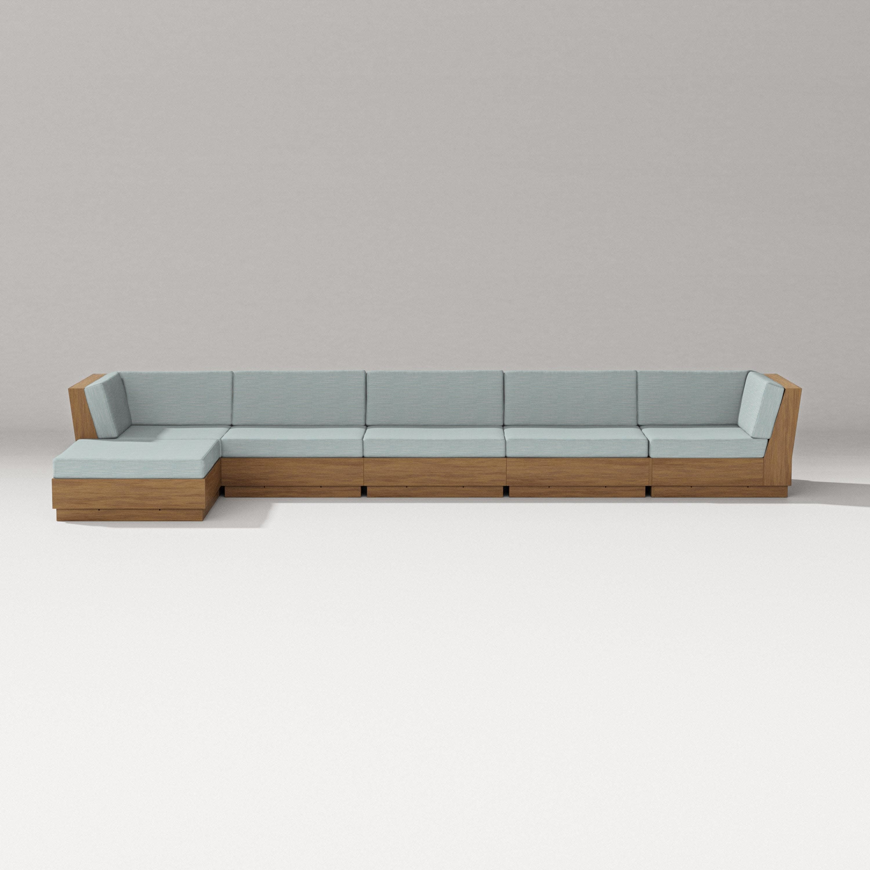 Elevate 6-Piece Chaise Sectional in Natural / Soothe Mist