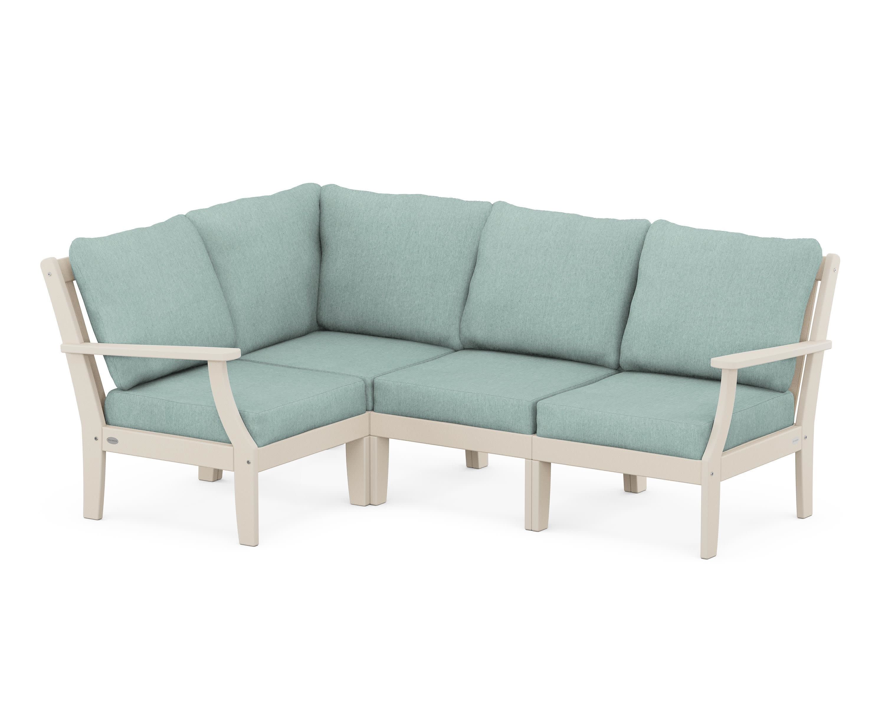 Braxton Modular 4-Piece Deep Seating Set in Sand / Glacier Spa