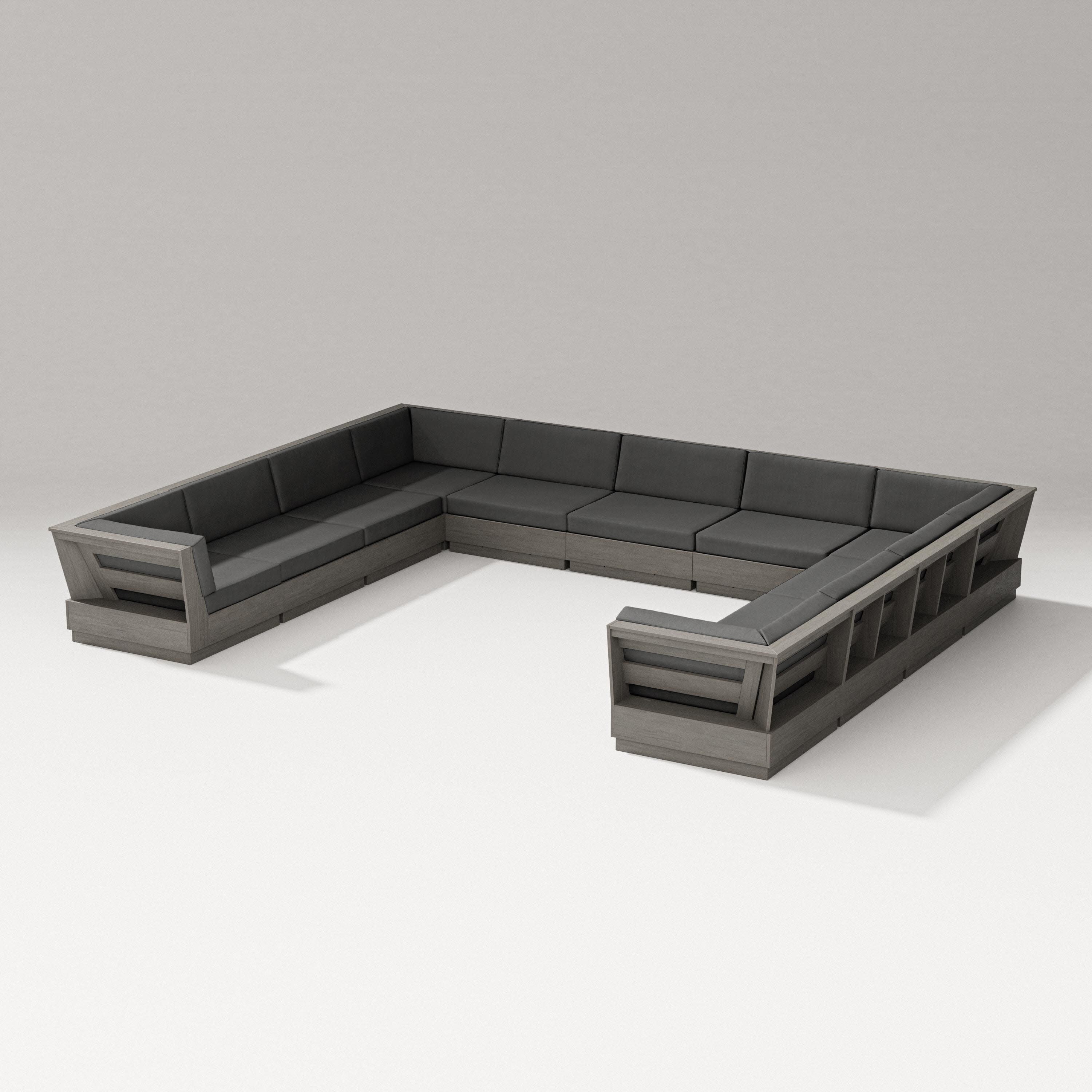 Elevate Large U-Shaped Sectional in Driftwood / Spectrum Carbon