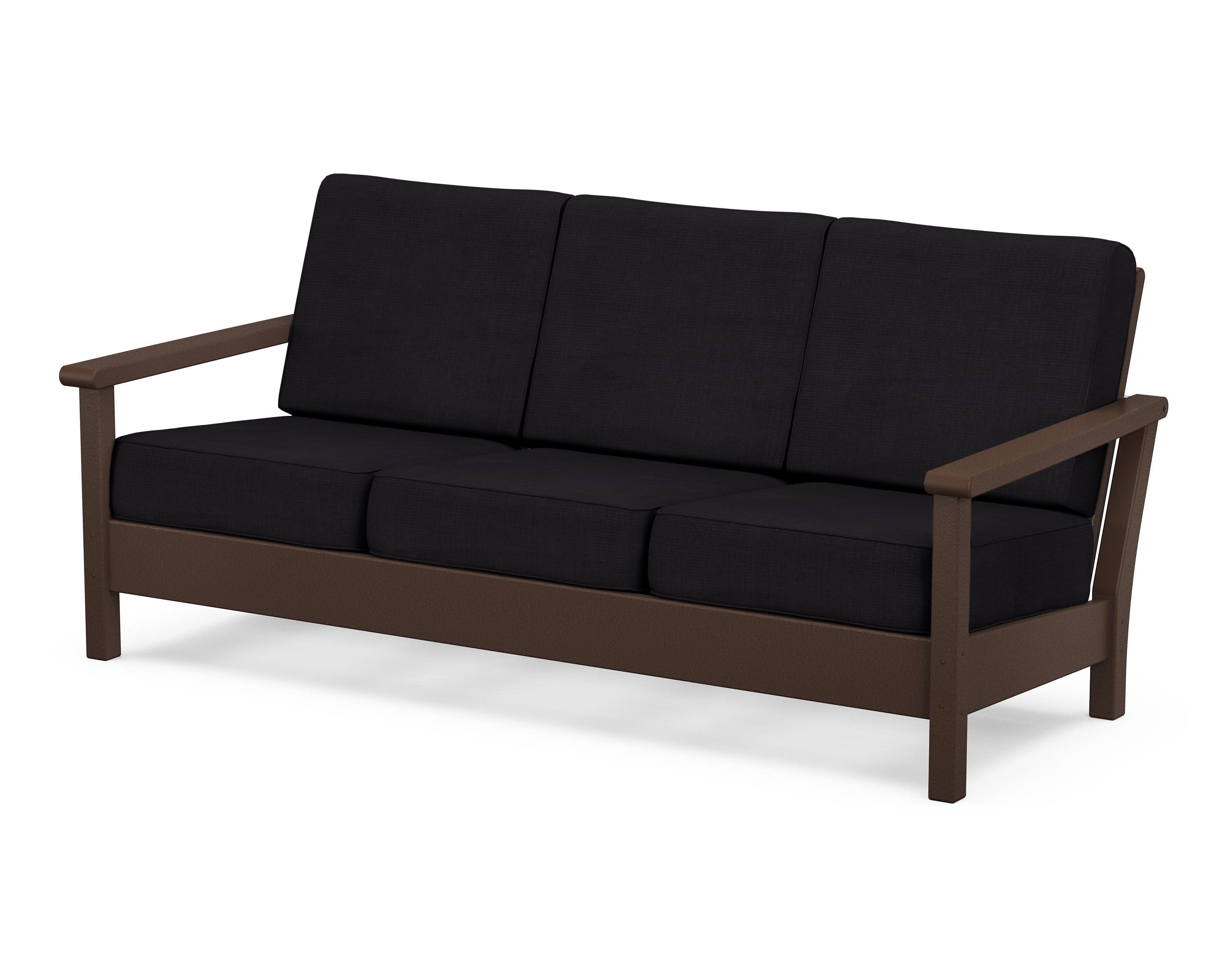 Harbour Deep Seating Sofa in Mahogany / Midnight Linen