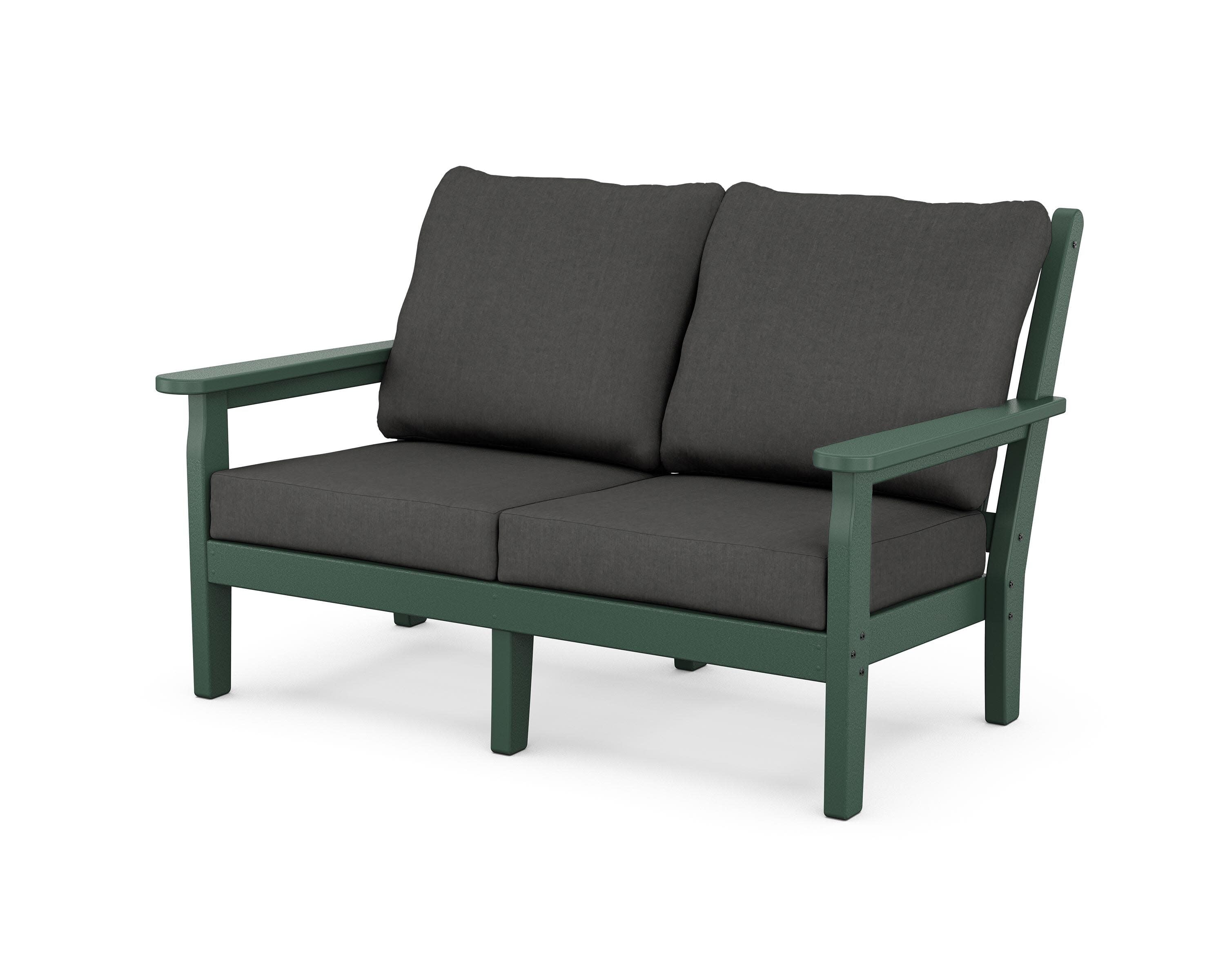 Chippendale Deep Seating Loveseat in Green / Spectrum Carbon