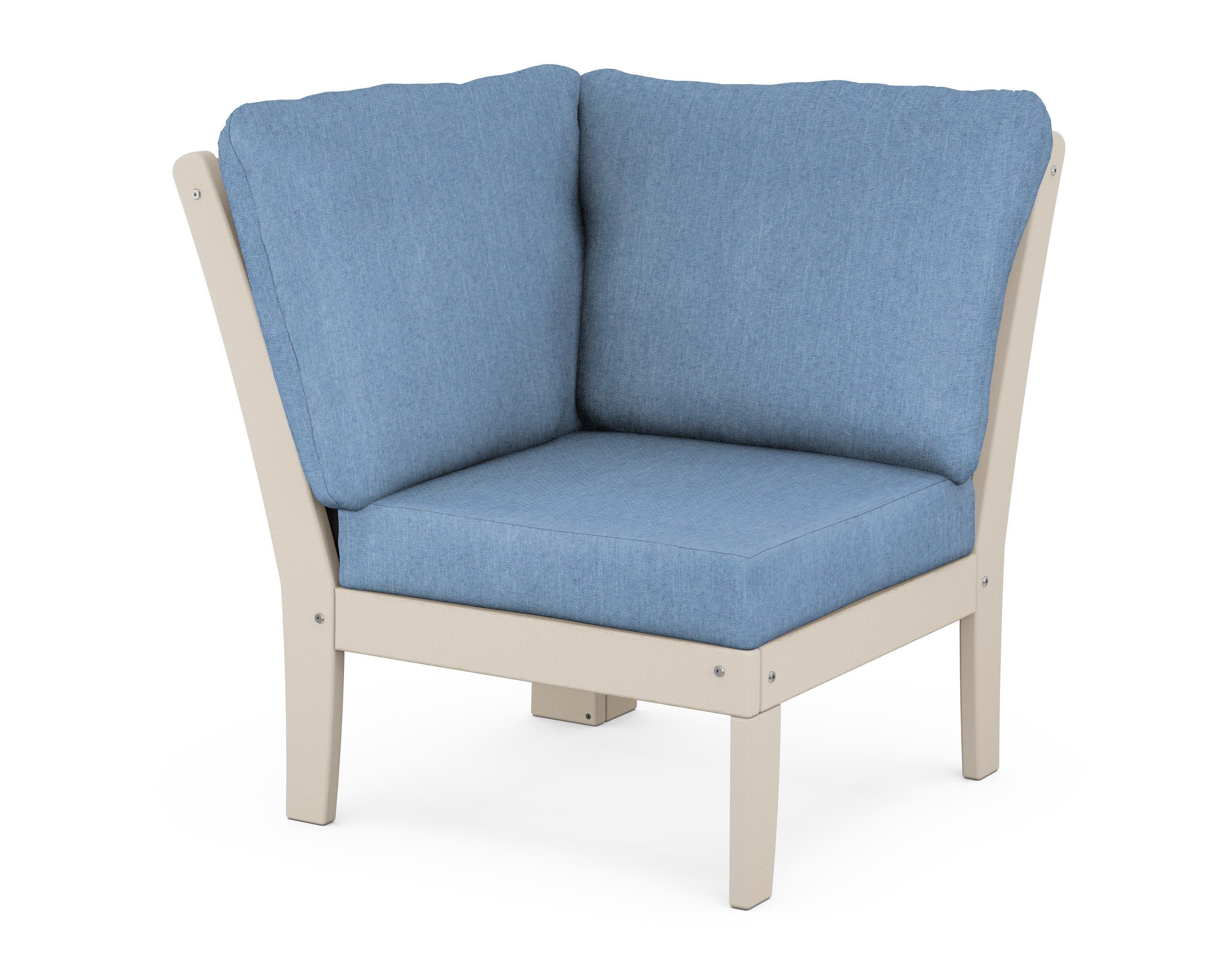 Braxton Modular Corner Chair in Sand / Sky Blue