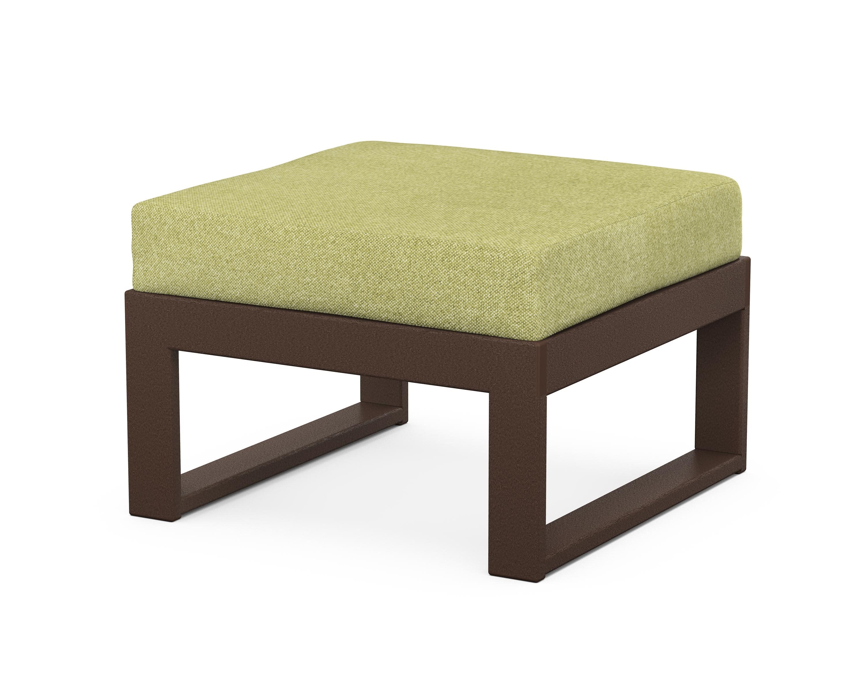 Modular Ottoman - Modern in Mahogany / Chartreuse Boucle