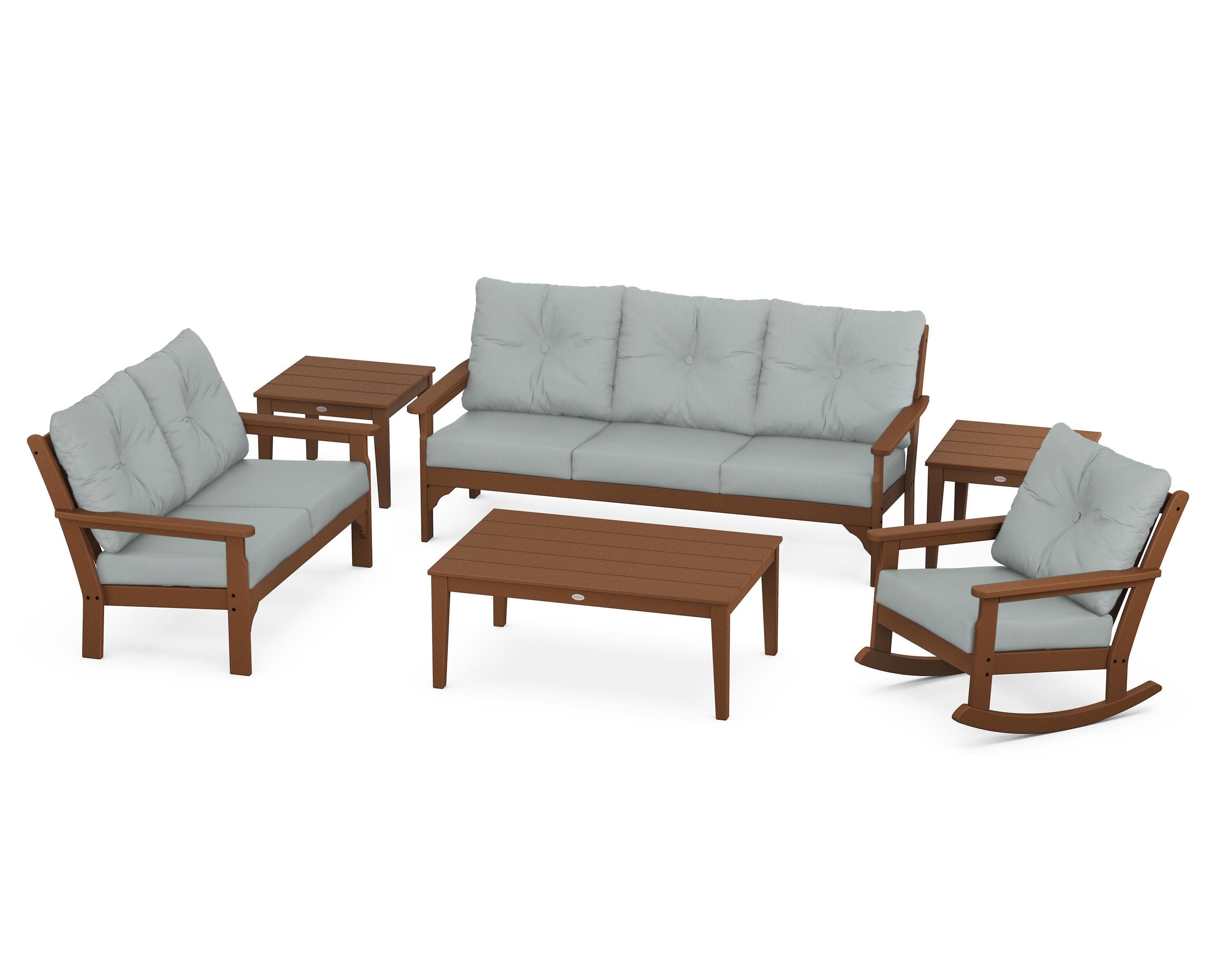 Vineyard 6-Piece Deep Seating Set in Teak / Spa