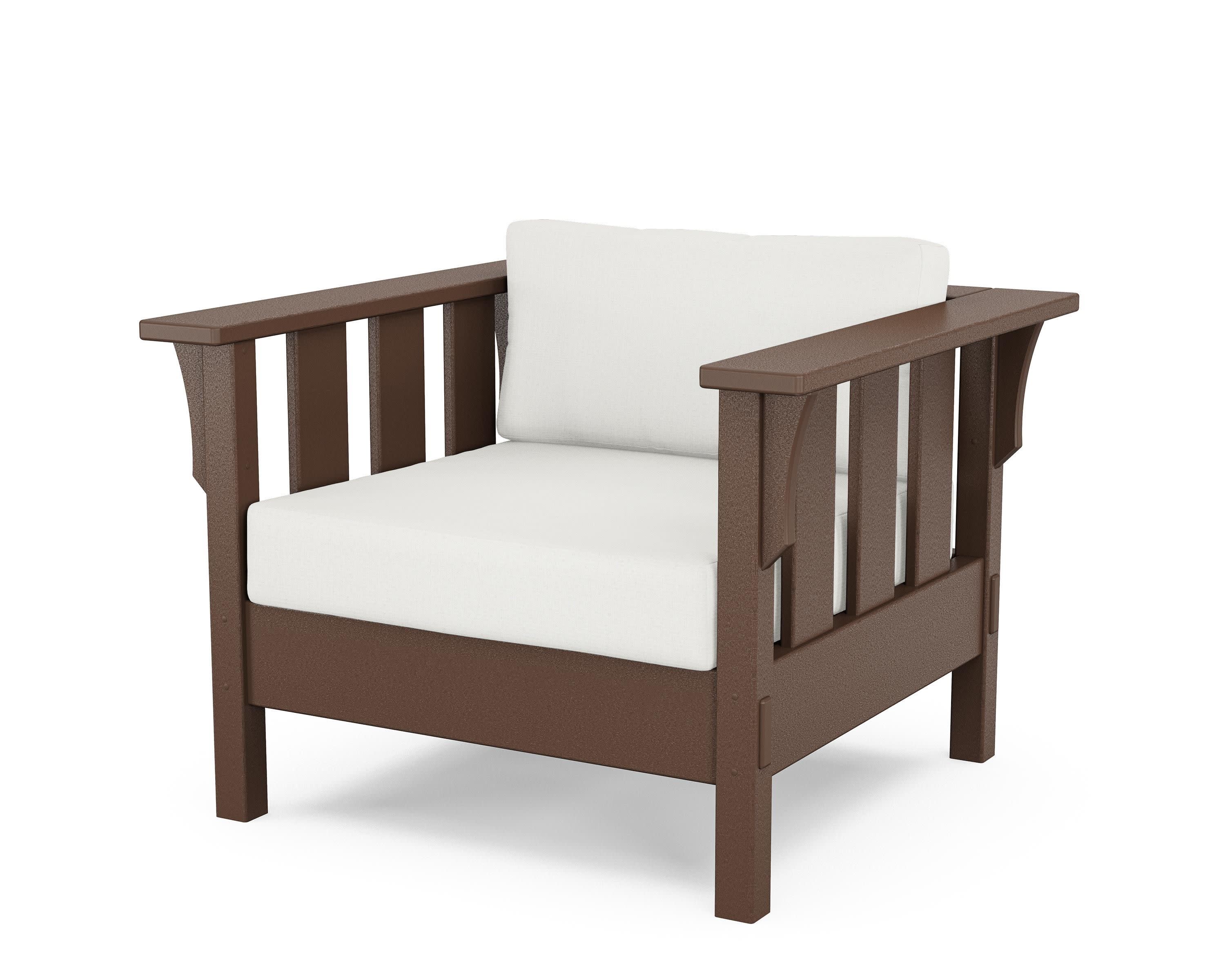 Acadia Deep Seating Chair in Mahogany / Natural Linen