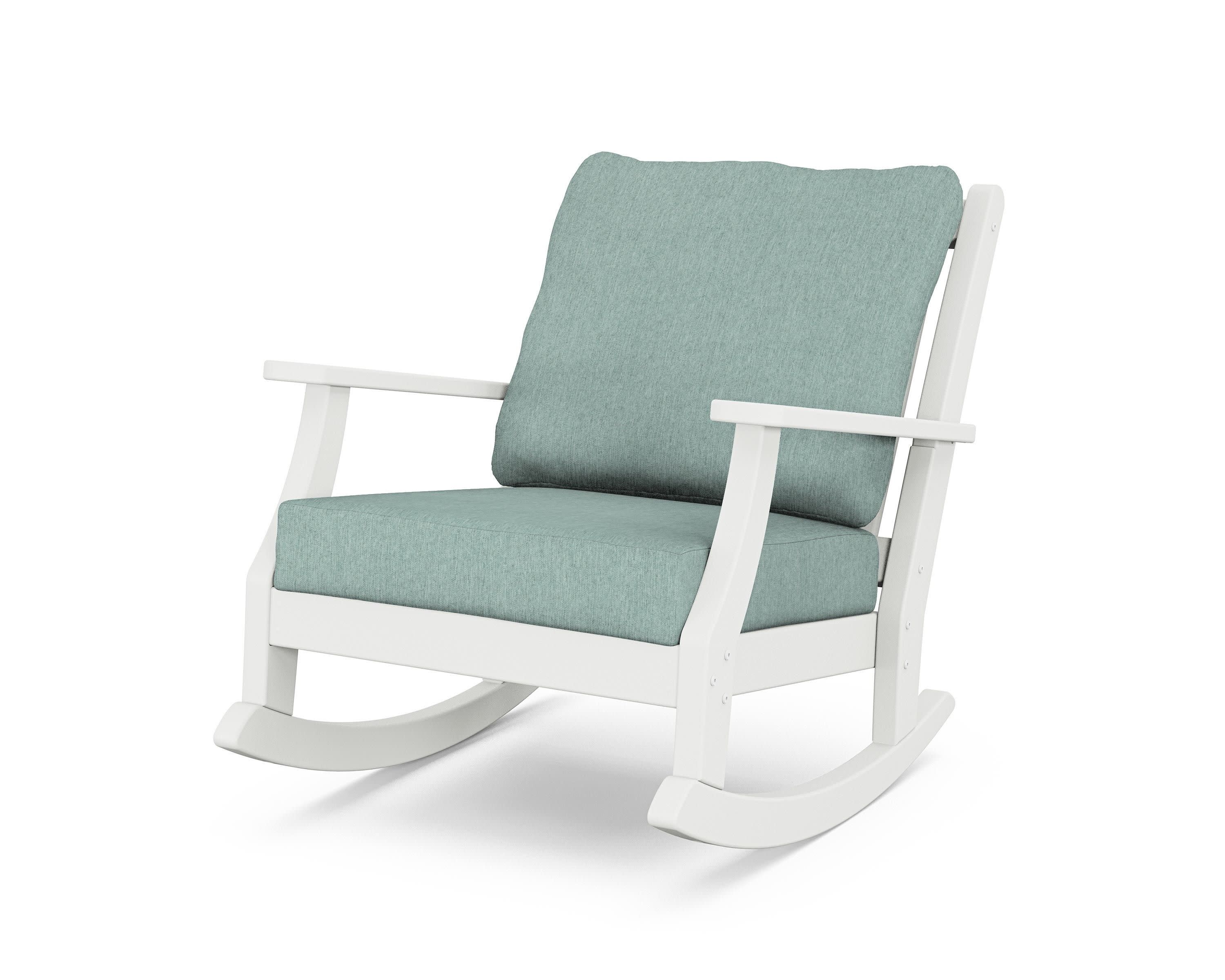 Wovendale Deep Seating Rocking Chair in White / Glacier Spa