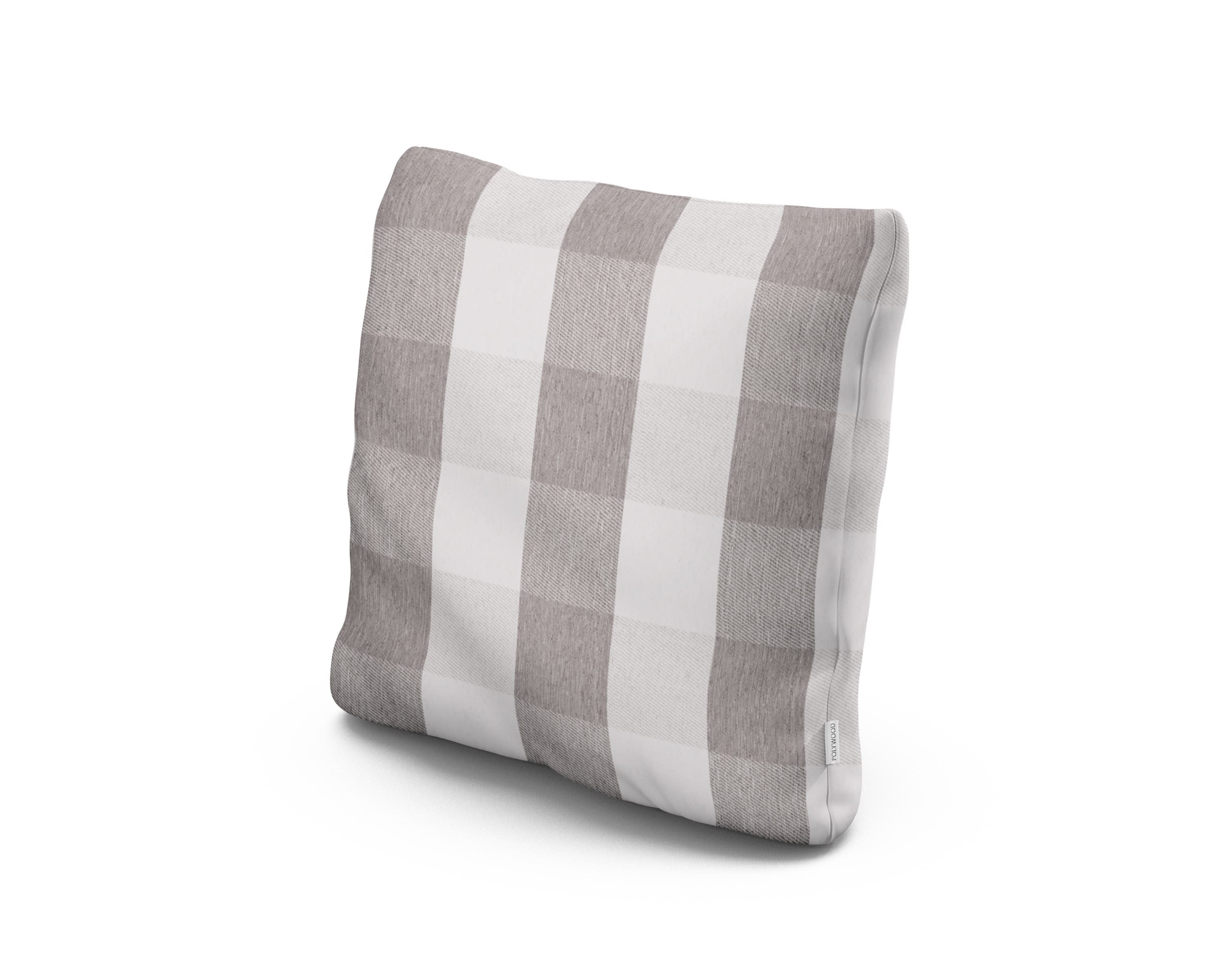 18" Outdoor Throw Pillow in Buffalo Plaid Grey Mist