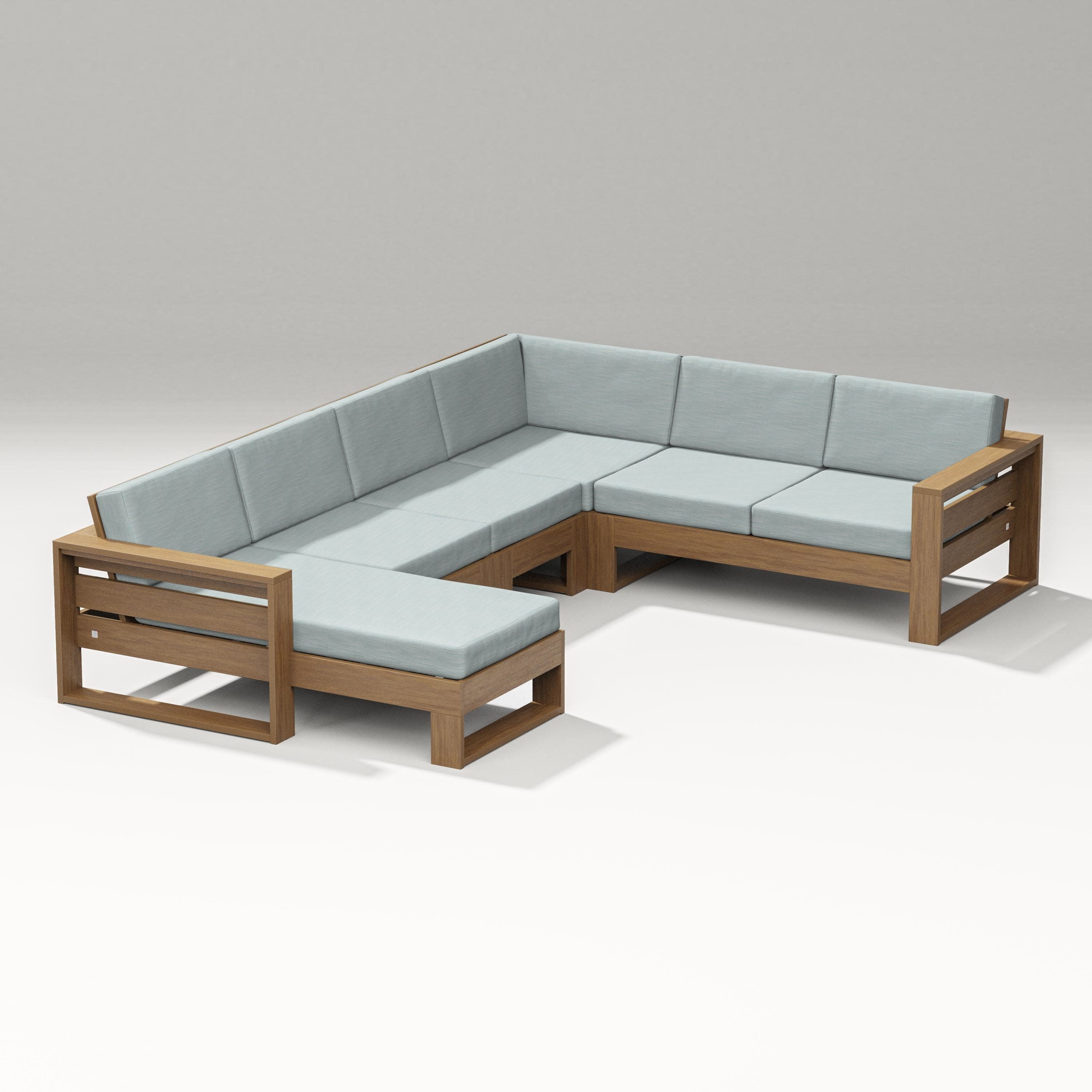 Latitude Corner Sectional with Left Chaise in Natural / Soothe Mist