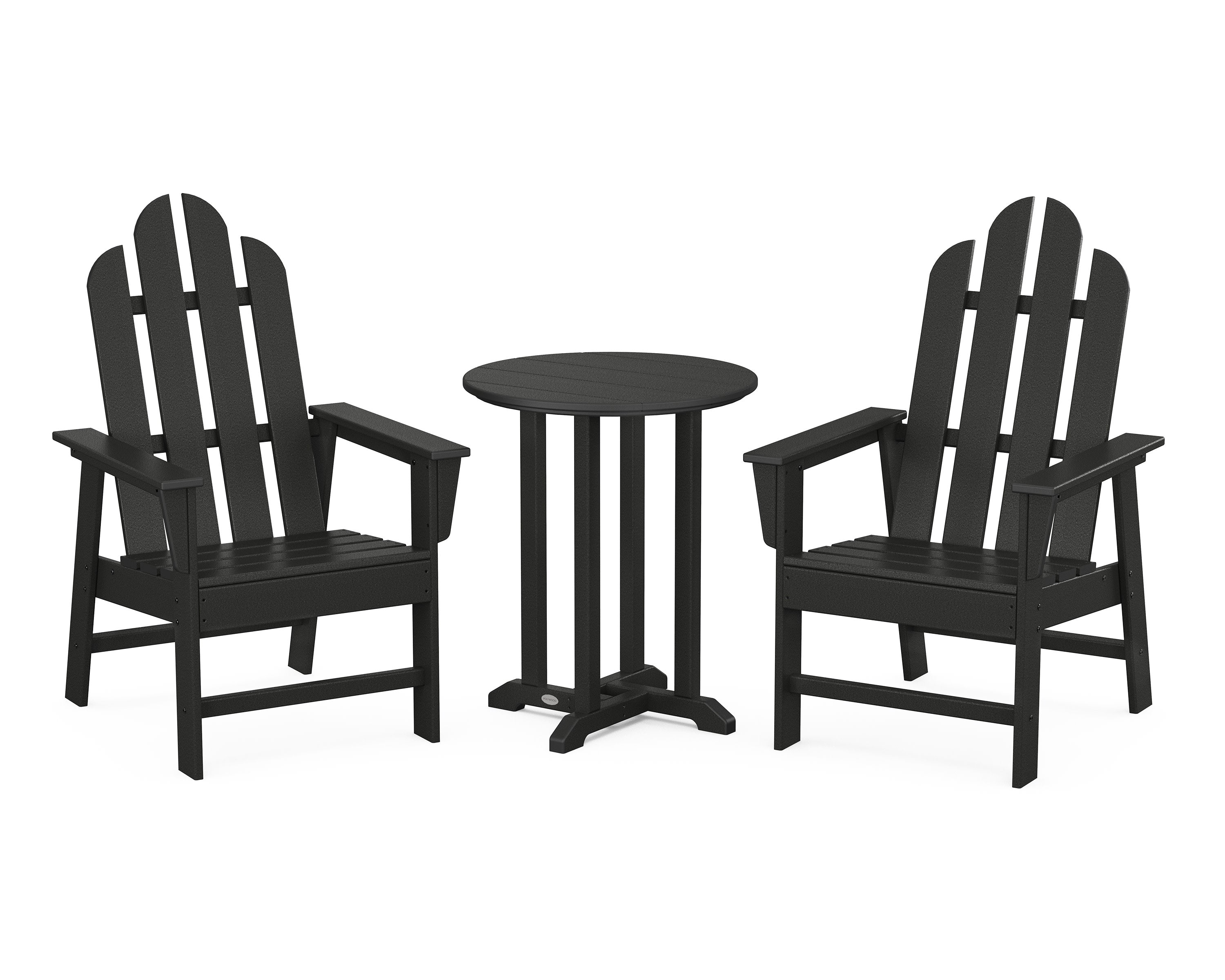 Long Island 3-Piece Round Bistro Dining Set in Black