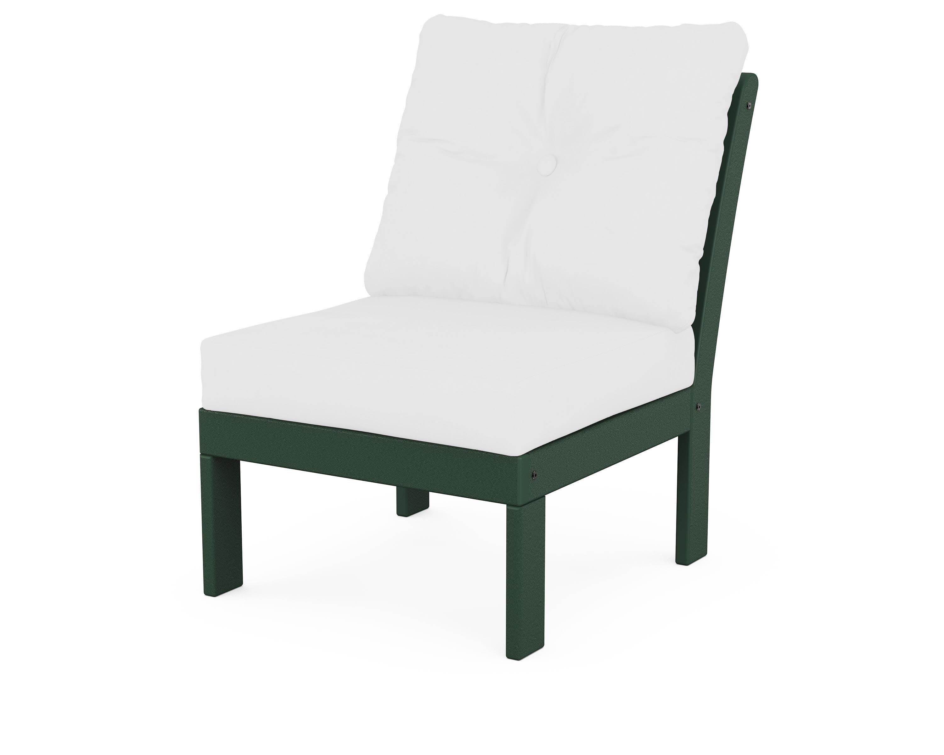 Vineyard Modular Armless Chair in Green / Natural