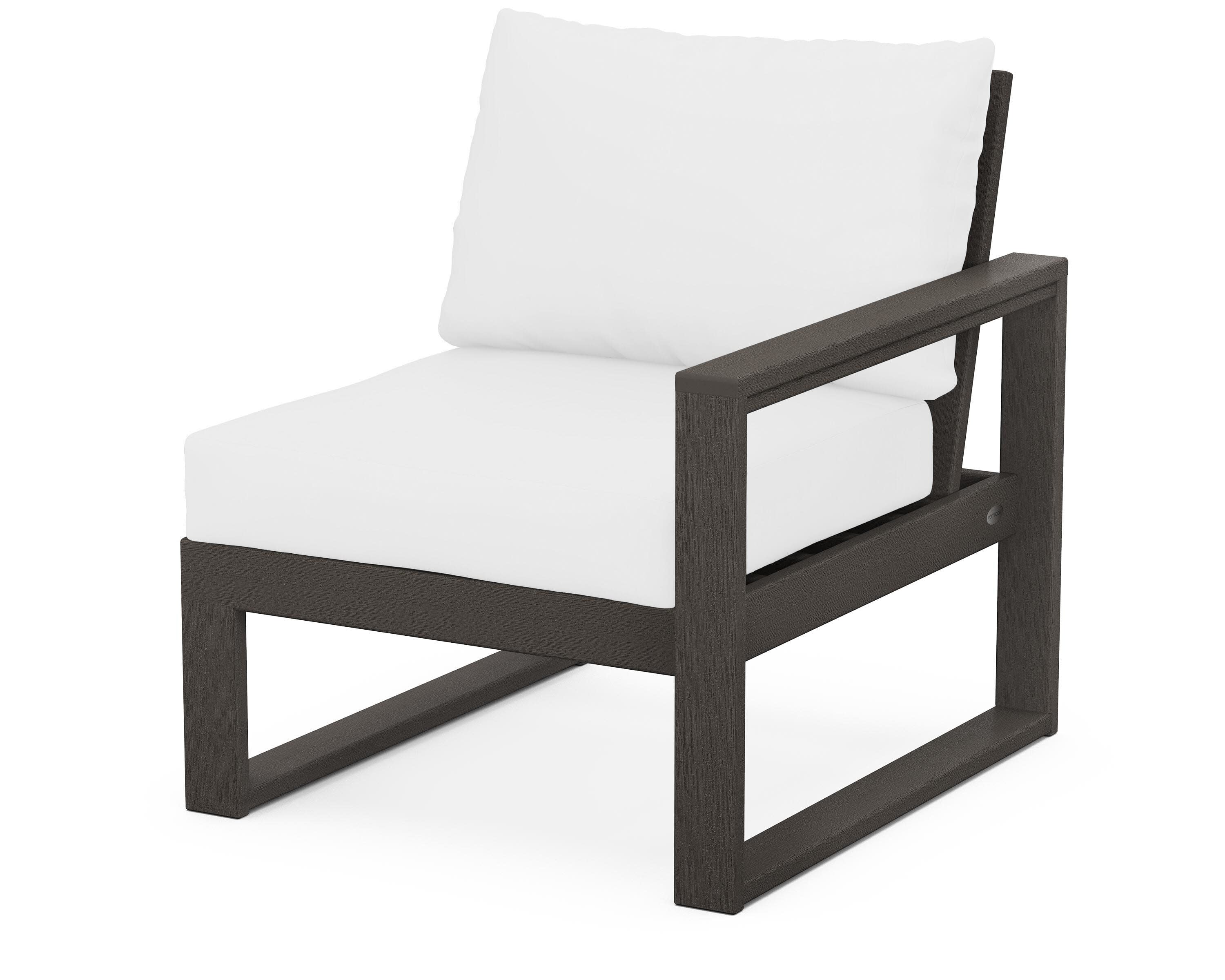 EDGE Modular Right Arm Chair in Vintage Coffee / Natural