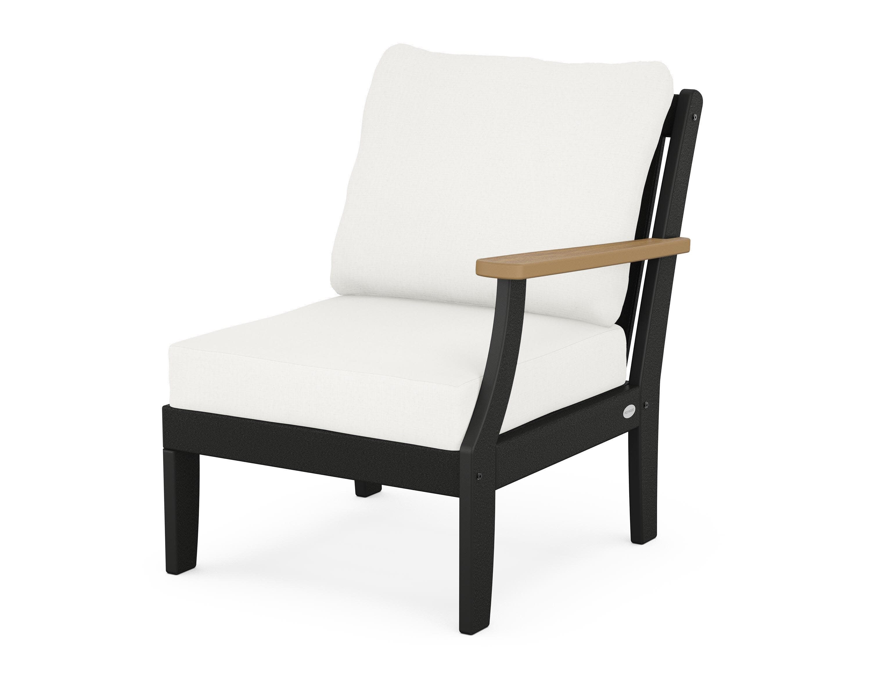 Braxton Modular Right Arm Chair in Black / Natural / Natural Linen