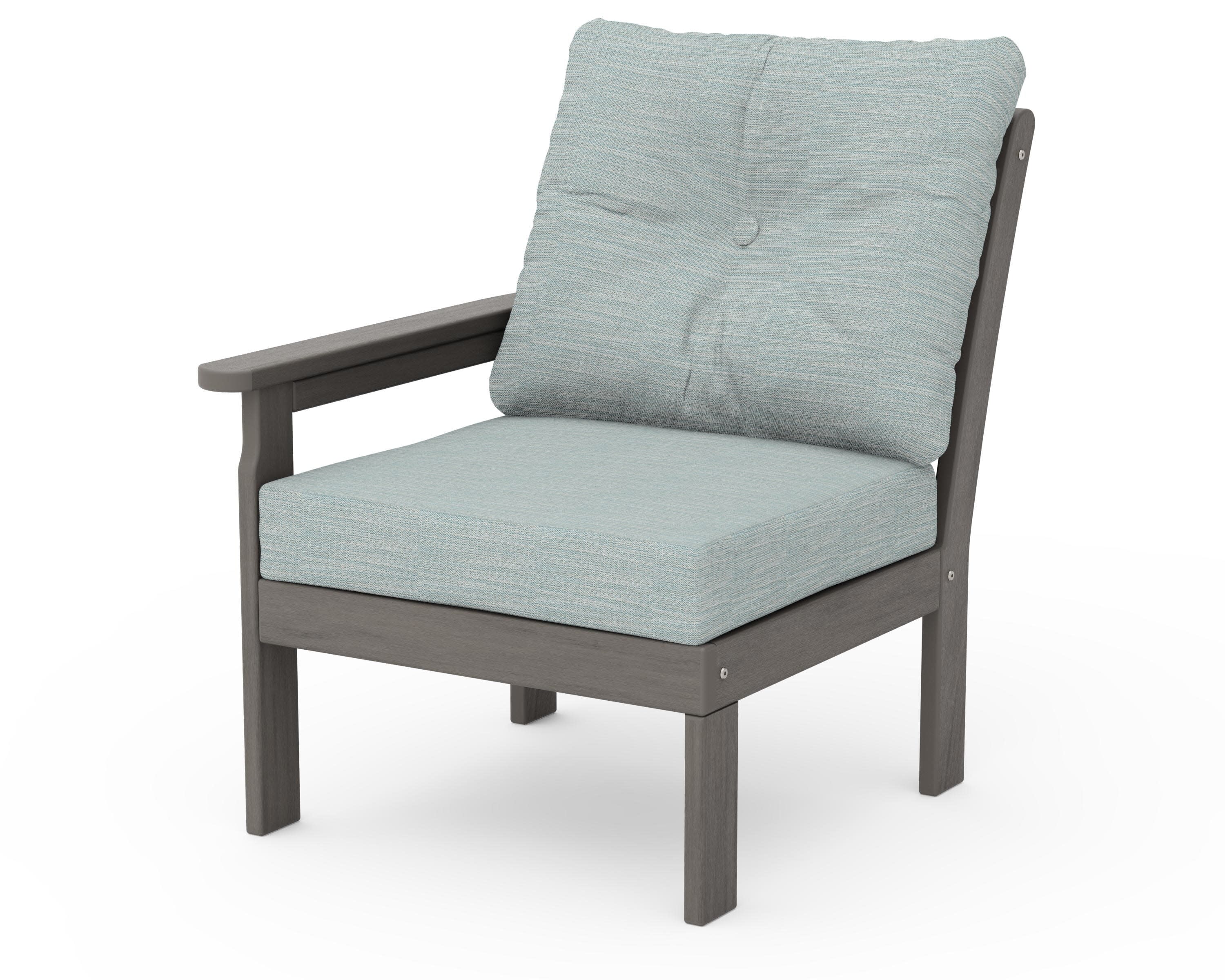 Vineyard Modular Left Arm Chair in Driftwood / Soothe Mist