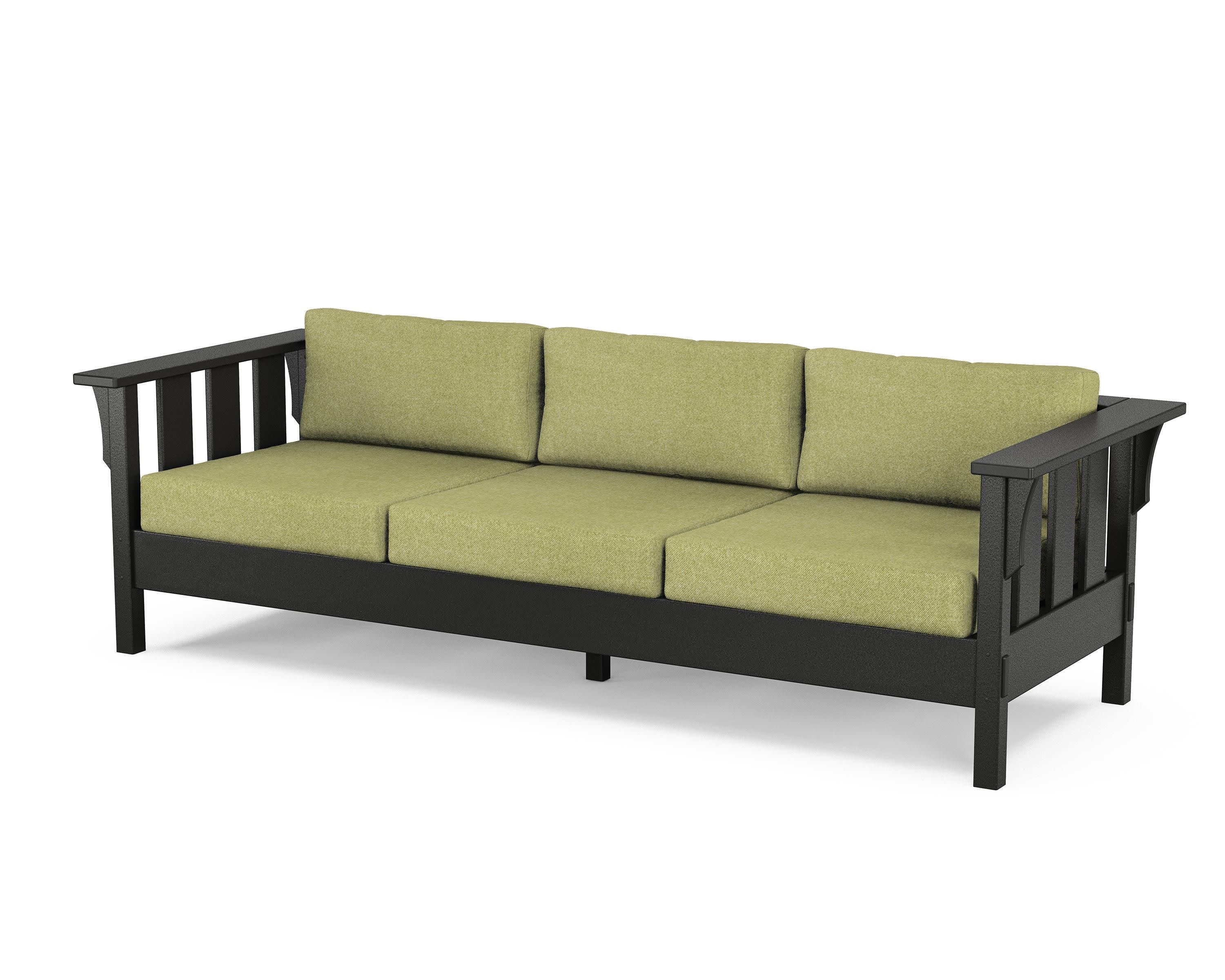 Acadia Deep Seating Sofa in Black / Chartreuse Boucle