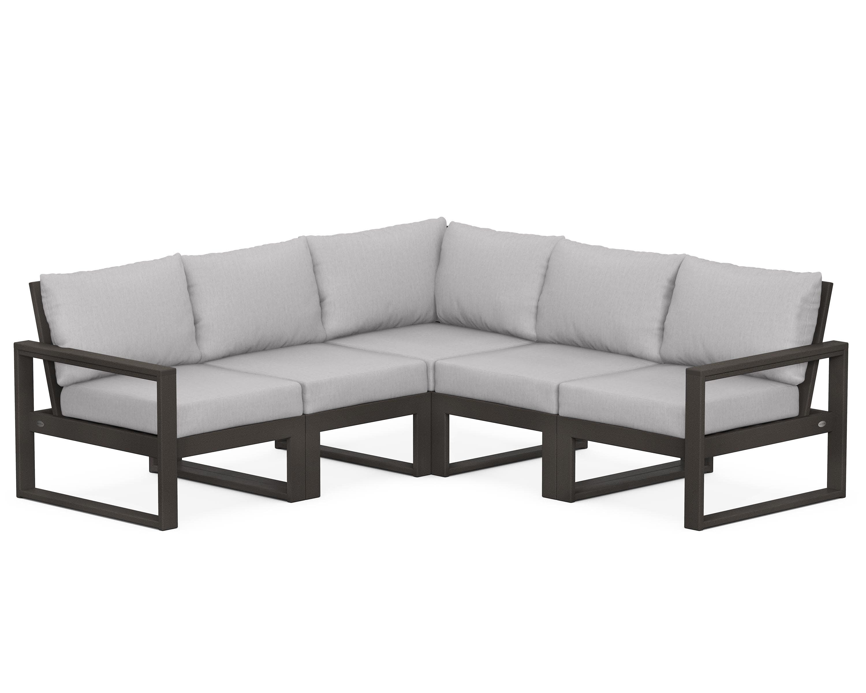 EDGE 5-Piece Modular Deep Seating Set in Vintage Coffee / Granite
