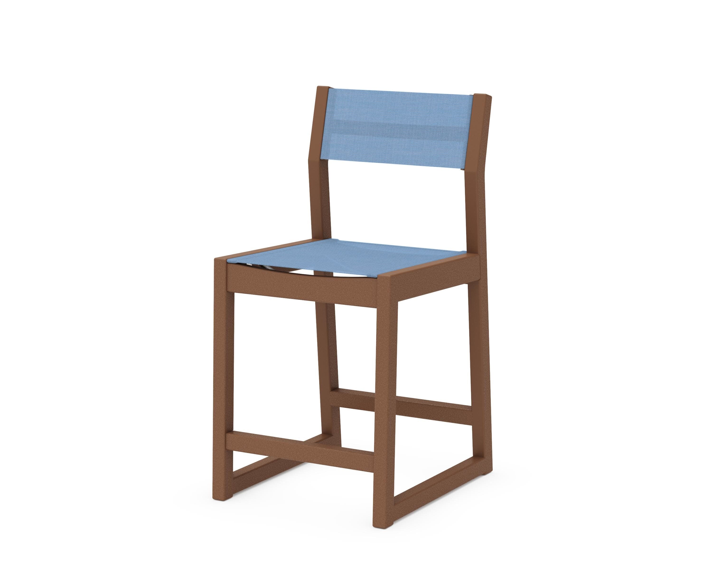 EDGE Sling Counter Side Chair in Teak / Poolside Sling