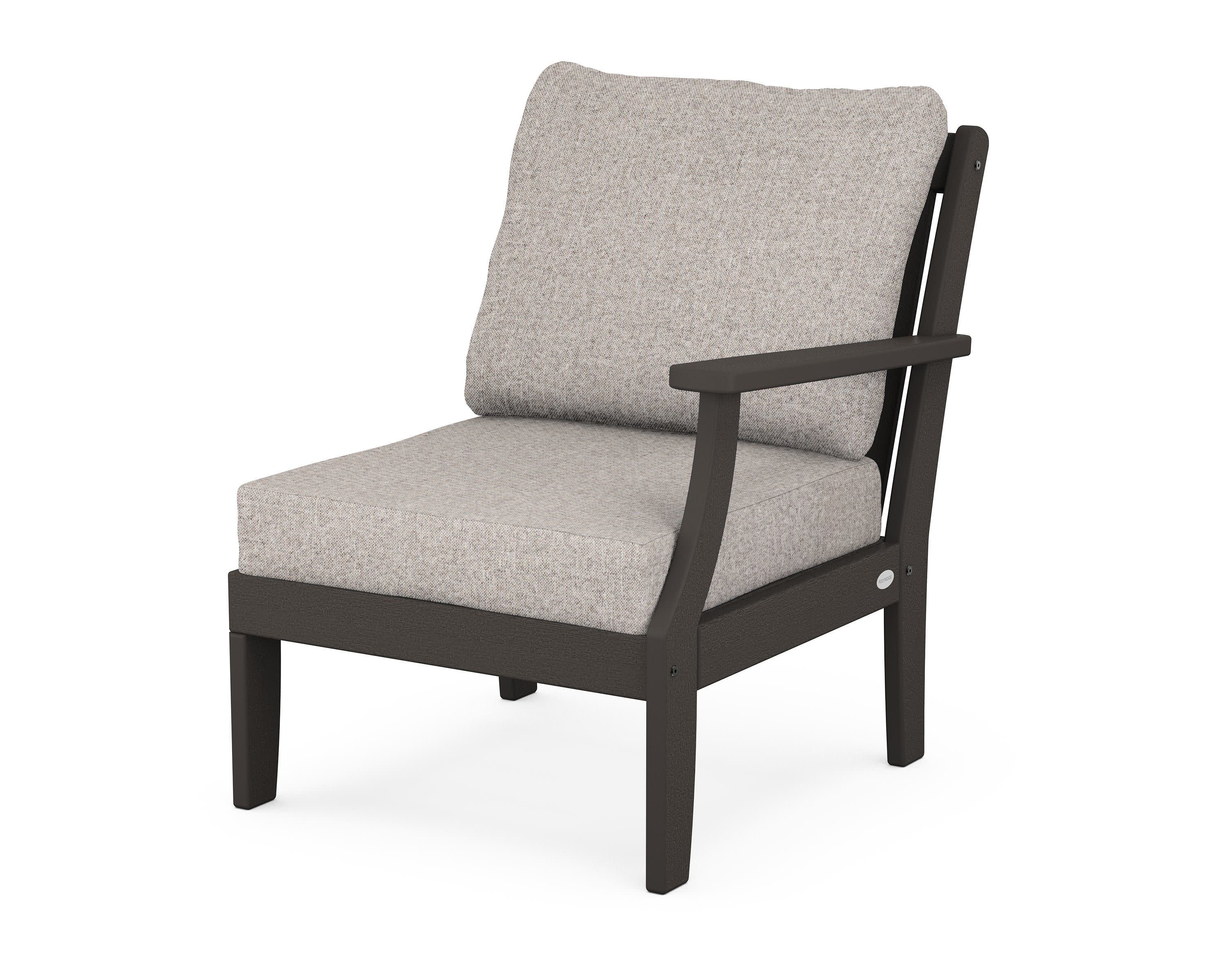 Braxton Modular Right Arm Chair in Vintage Coffee / Weathered Tweed