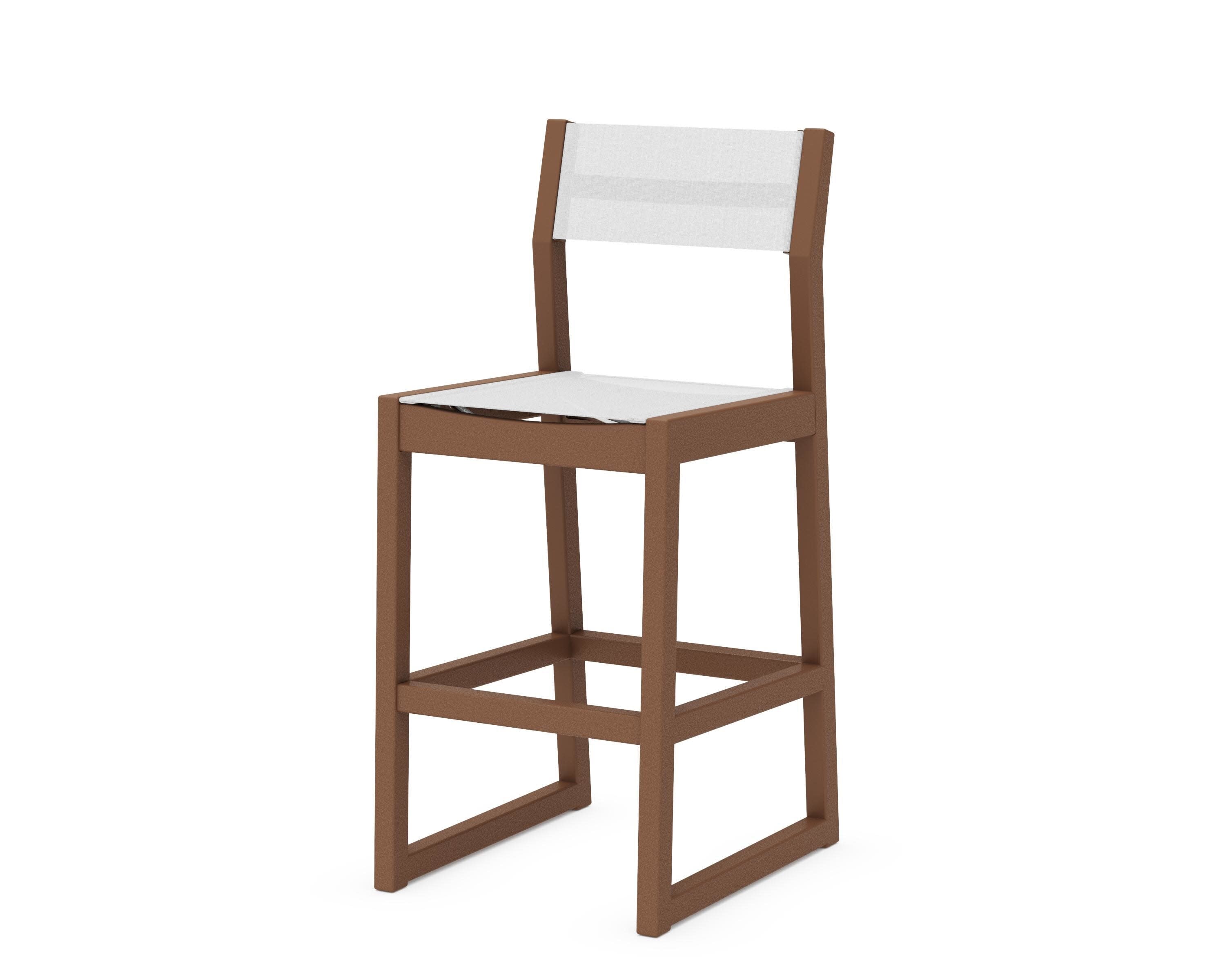 EDGE Sling Bar Side Chair in Teak / White Sling