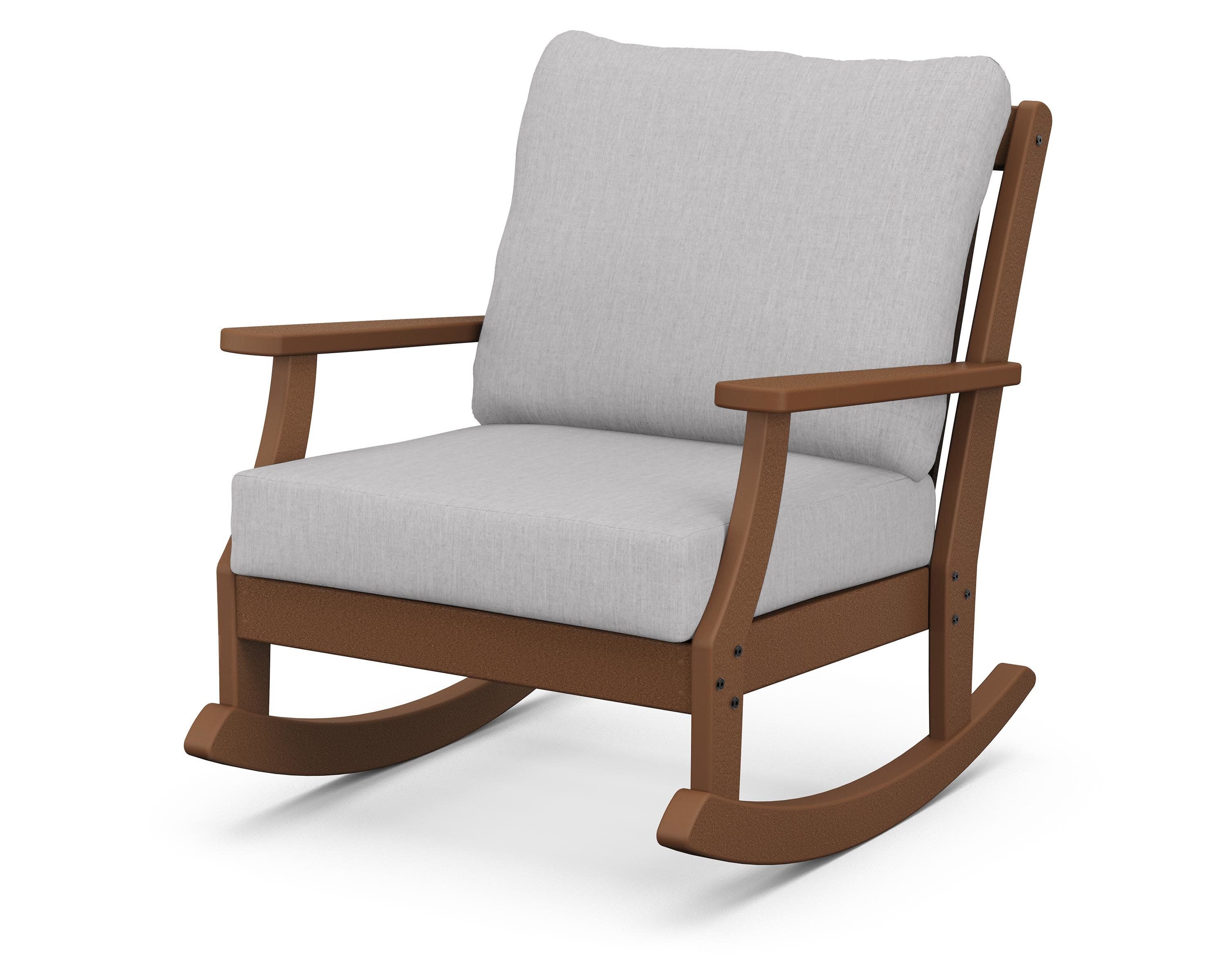 Braxton Deep Seating Rocking Chair in Teak / Granite