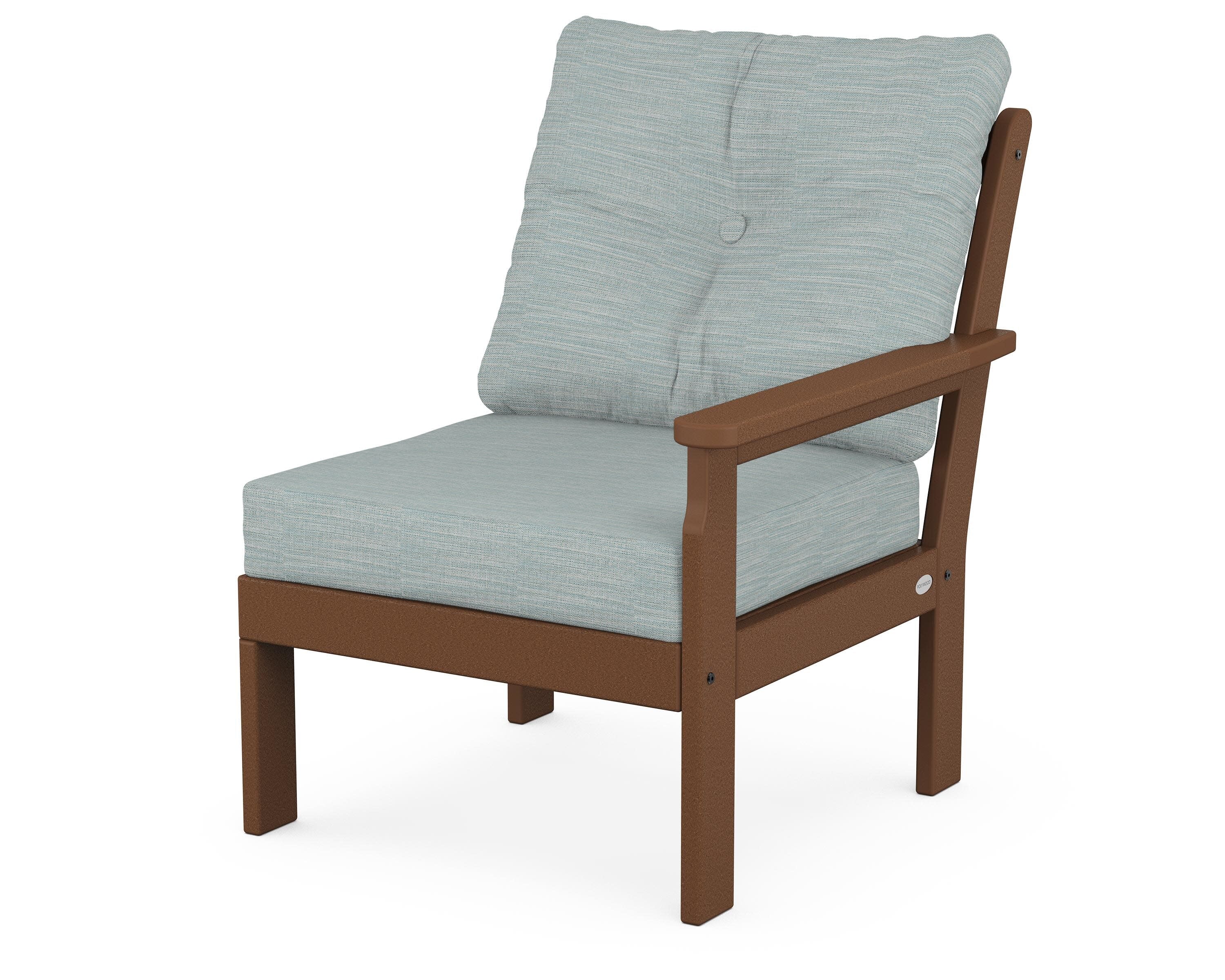 Vineyard Modular Right Arm Chair in Teak / Soothe Mist