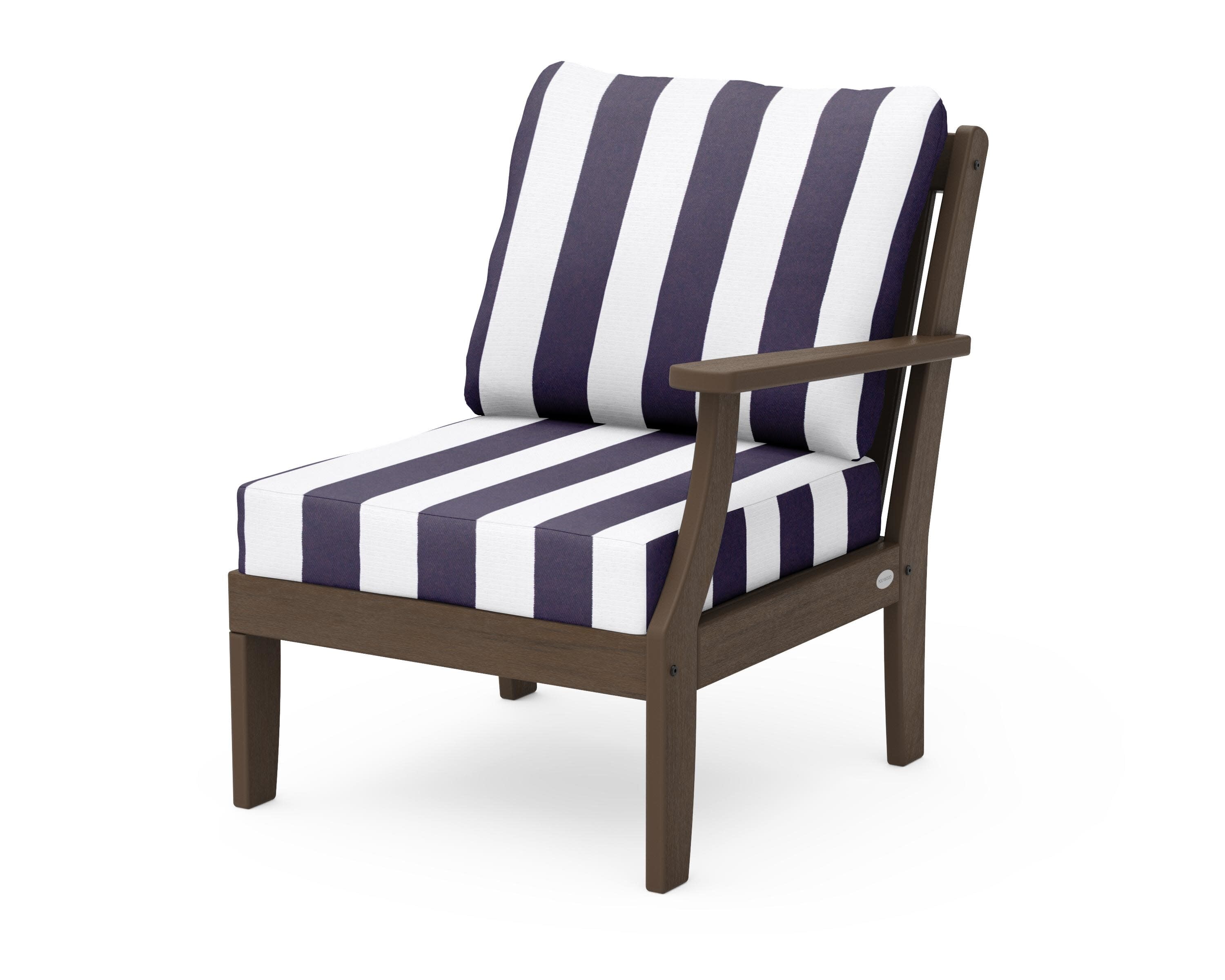 Braxton Modular Right Arm Chair in Kona / Cabana Stripe Navy