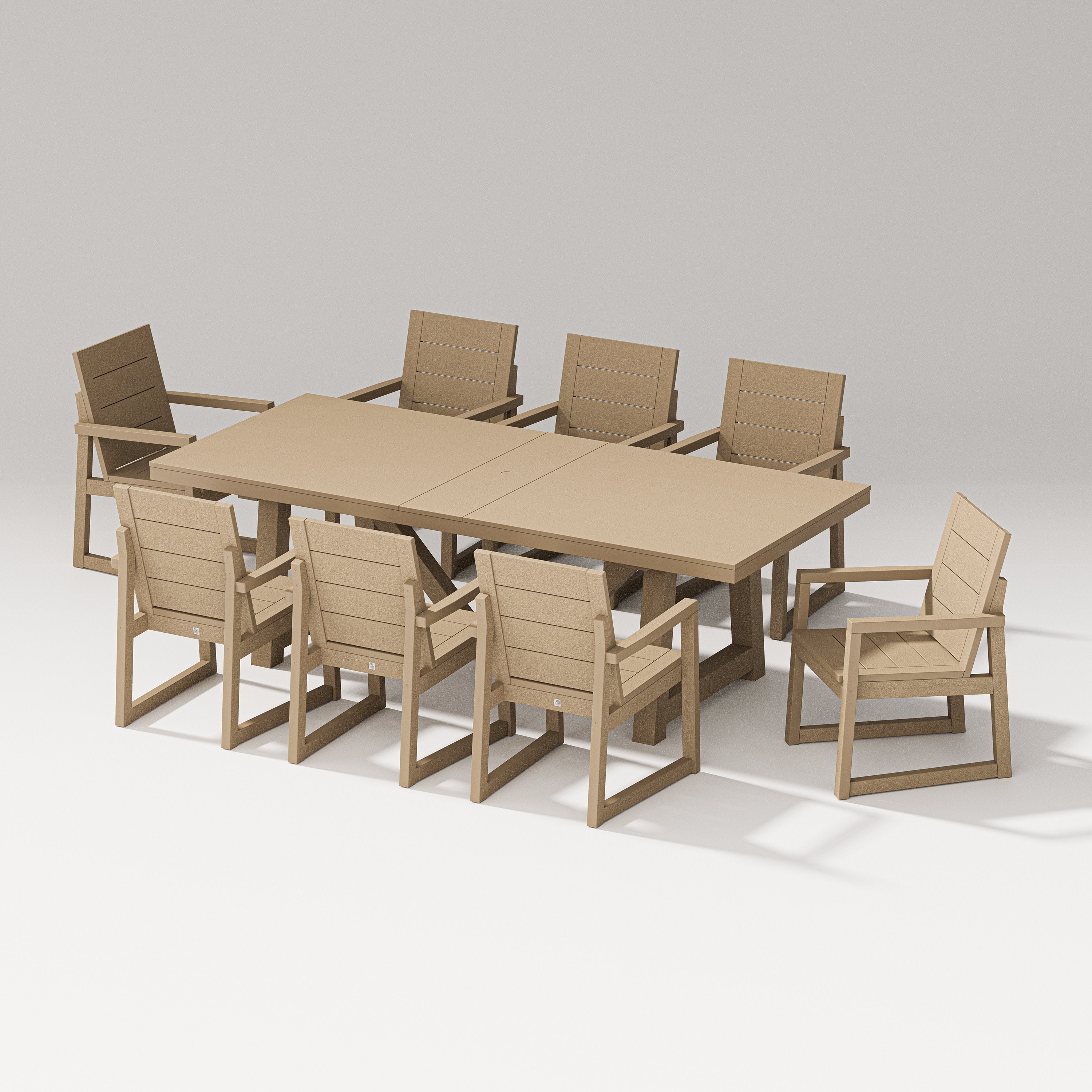 Elevate 9-Piece A-Frame Table Dining Set in Vintage Sahara