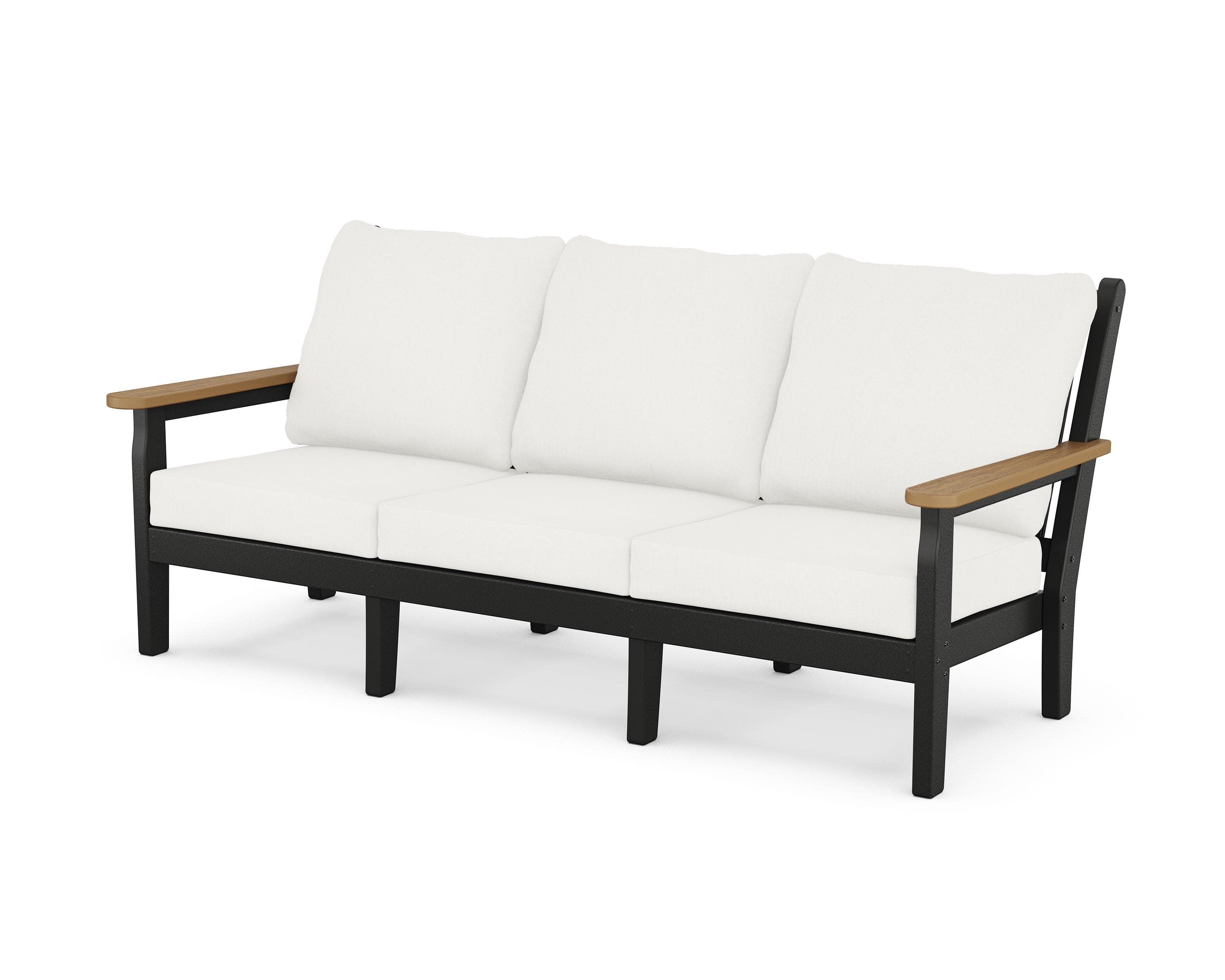 Chippendale Deep Seating Sofa in Black / Natural / Natural Linen
