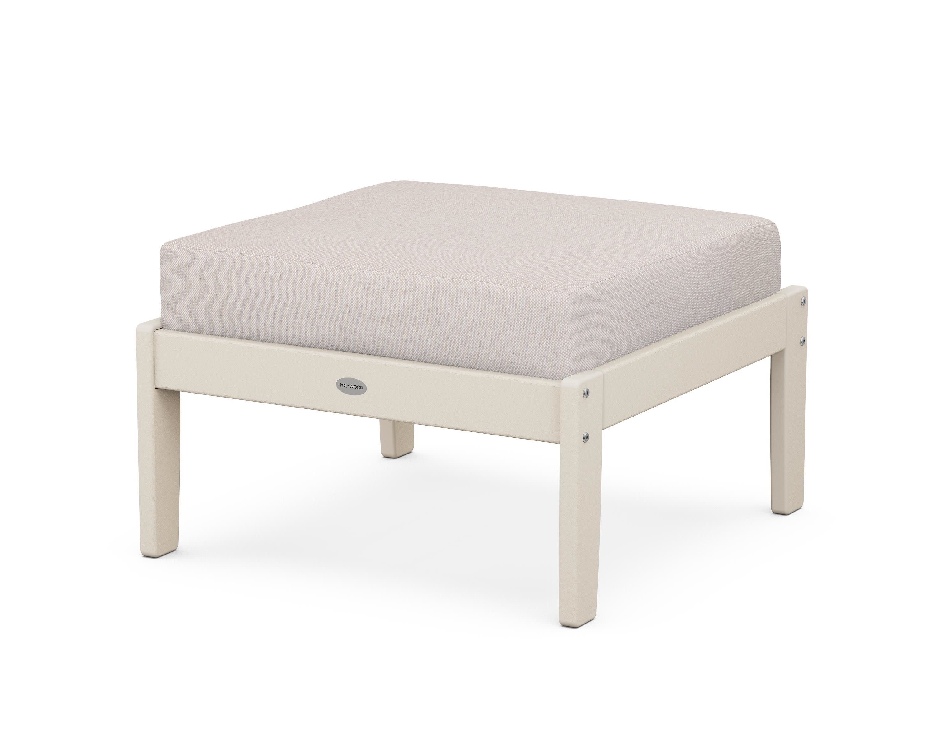 Braxton Deep Seating Ottoman in Sand / Dune Burlap