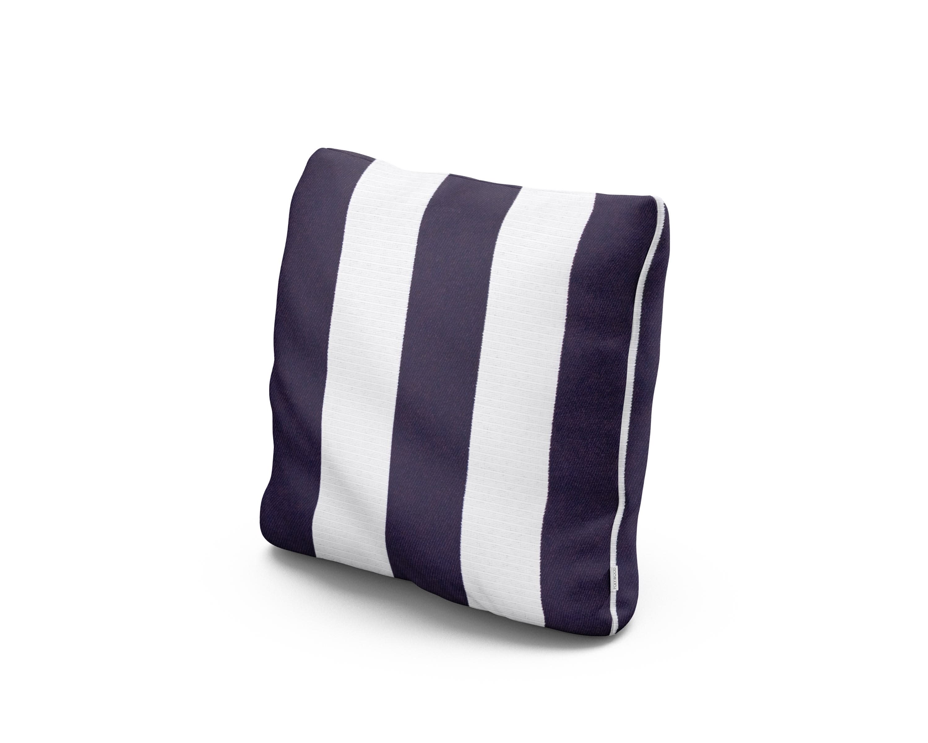 16" Outdoor Throw Pillow in Cabana Stripe Navy