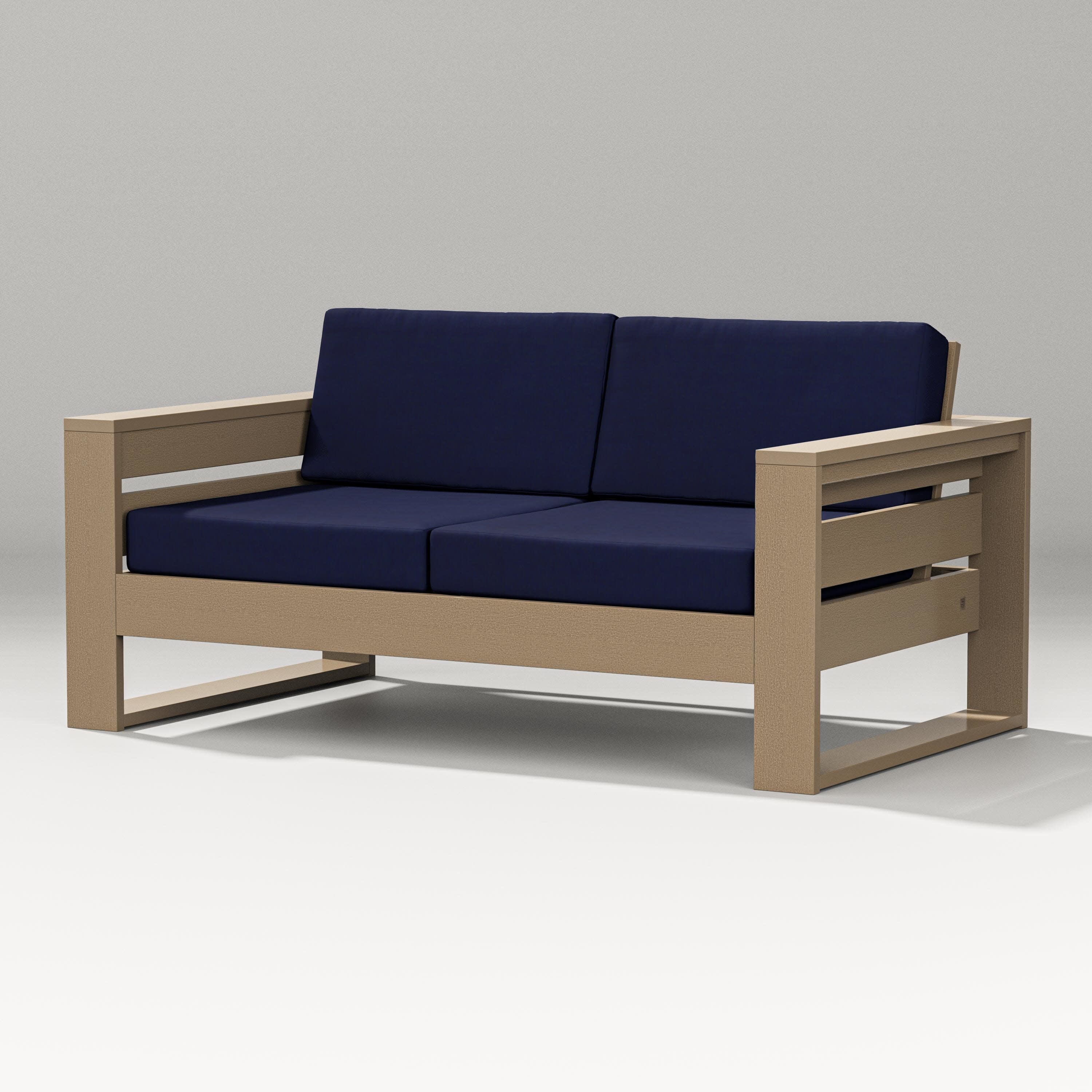 Latitude Loveseat in Vintage Sahara / Navy