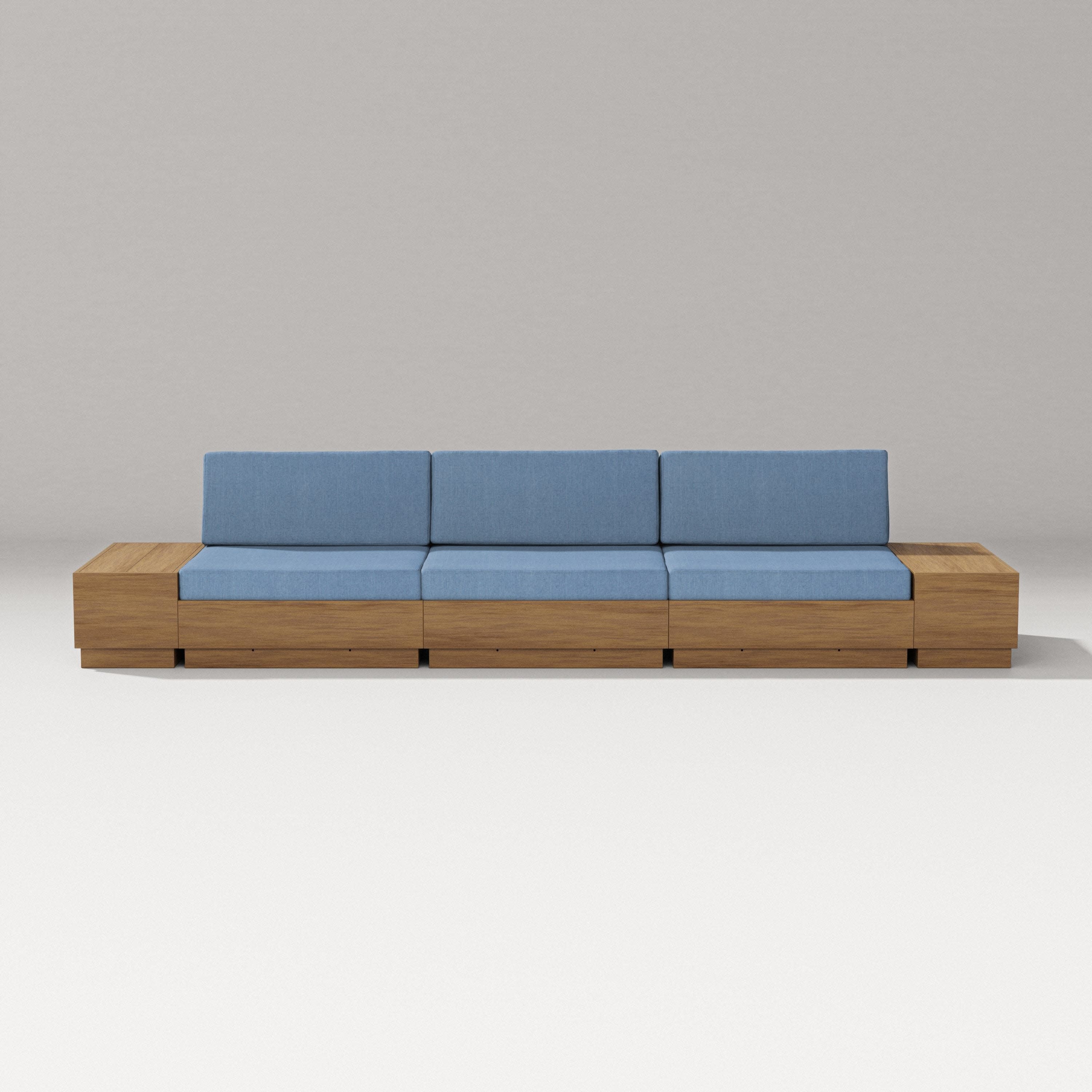 Elevate Straight Sectional in Natural / Sky Blue