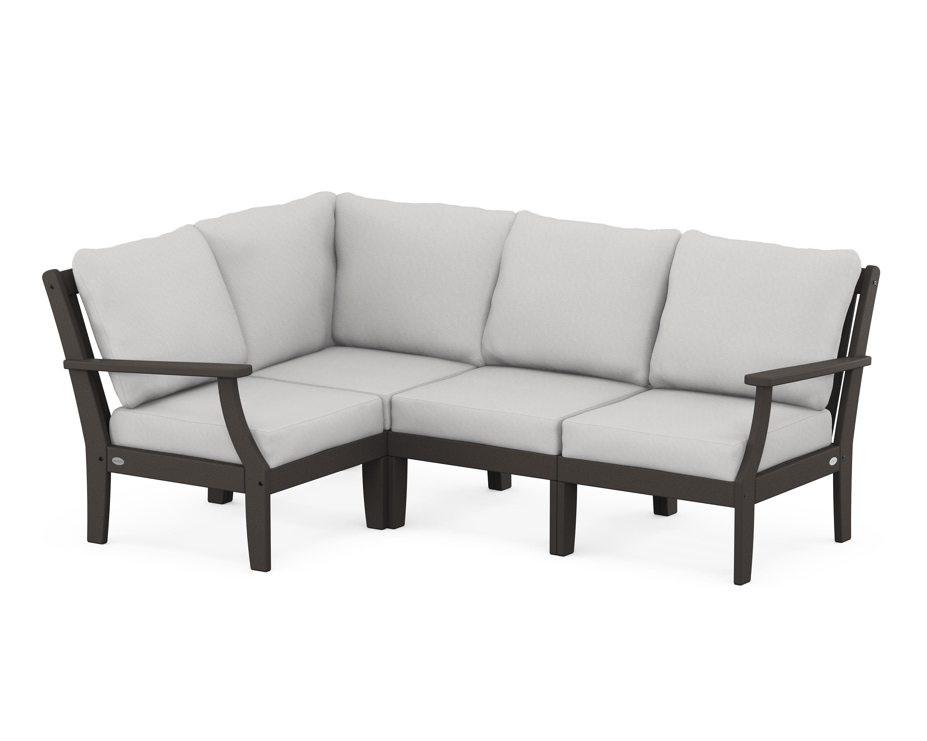 Braxton Modular 4-Piece Deep Seating Set in Vintage Coffee / Diamond in the Rough