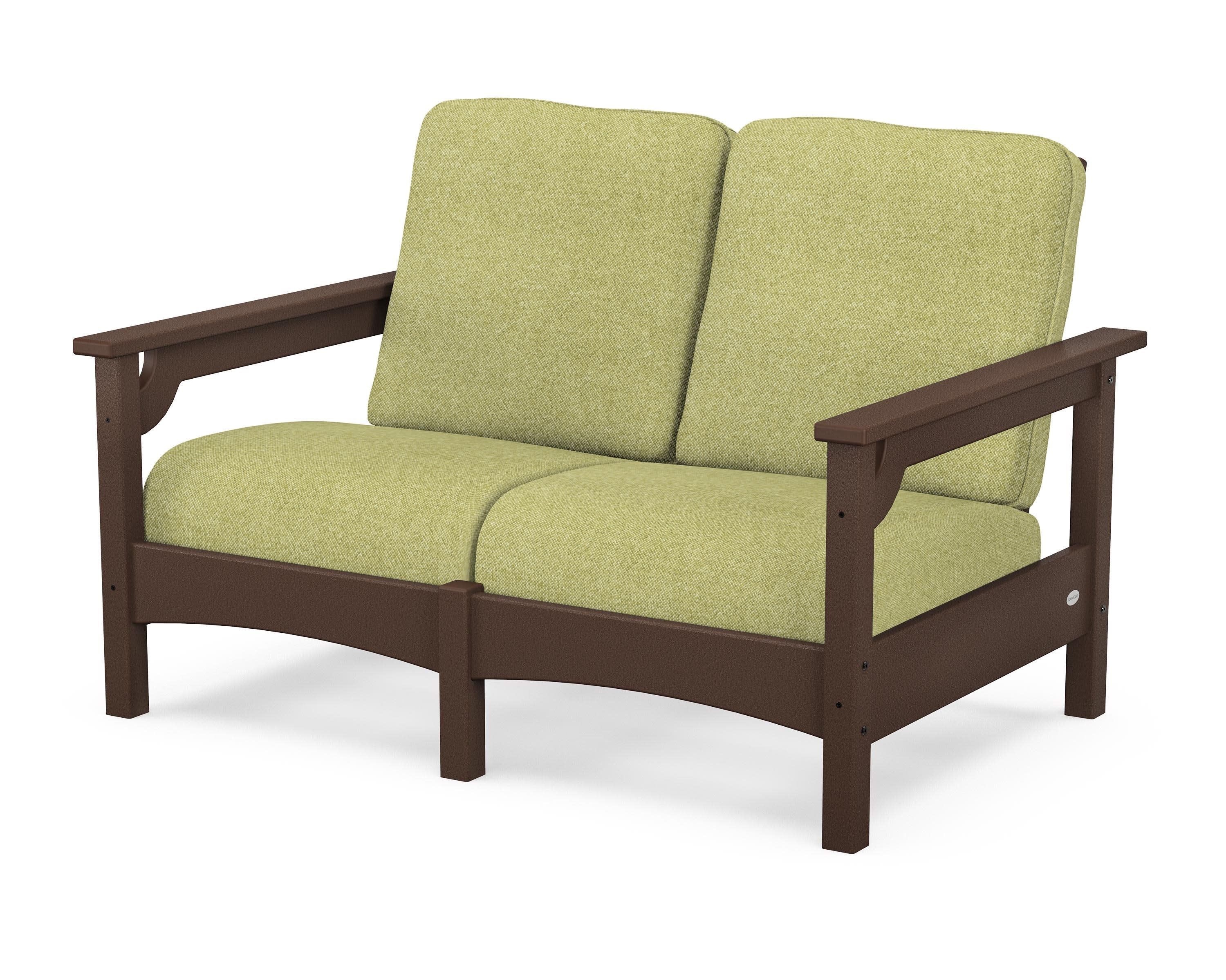 Club Loveseat in Mahogany / Chartreuse Boucle