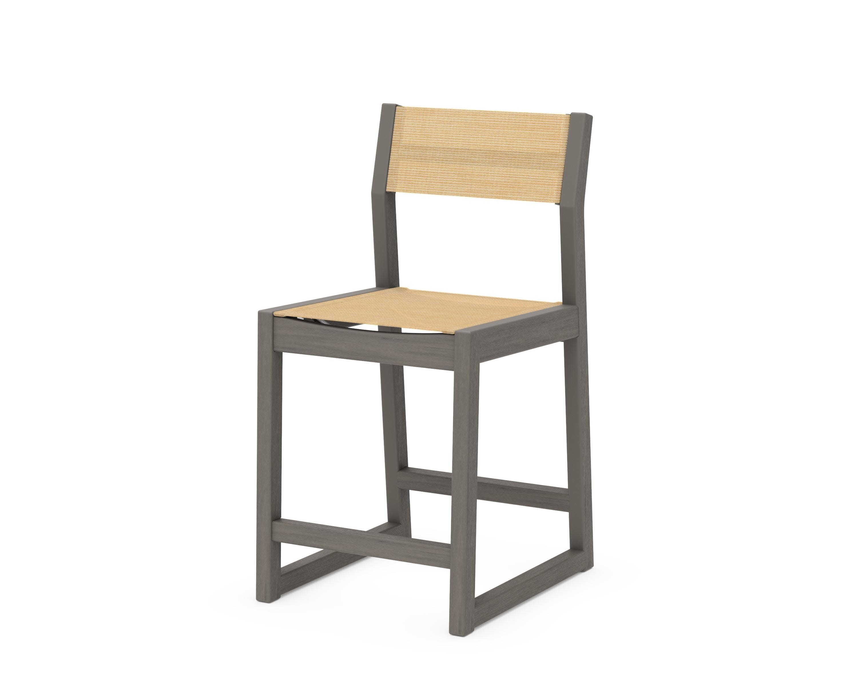 EDGE Sling Counter Side Chair in Driftwood / Dupioni Apricot Sling