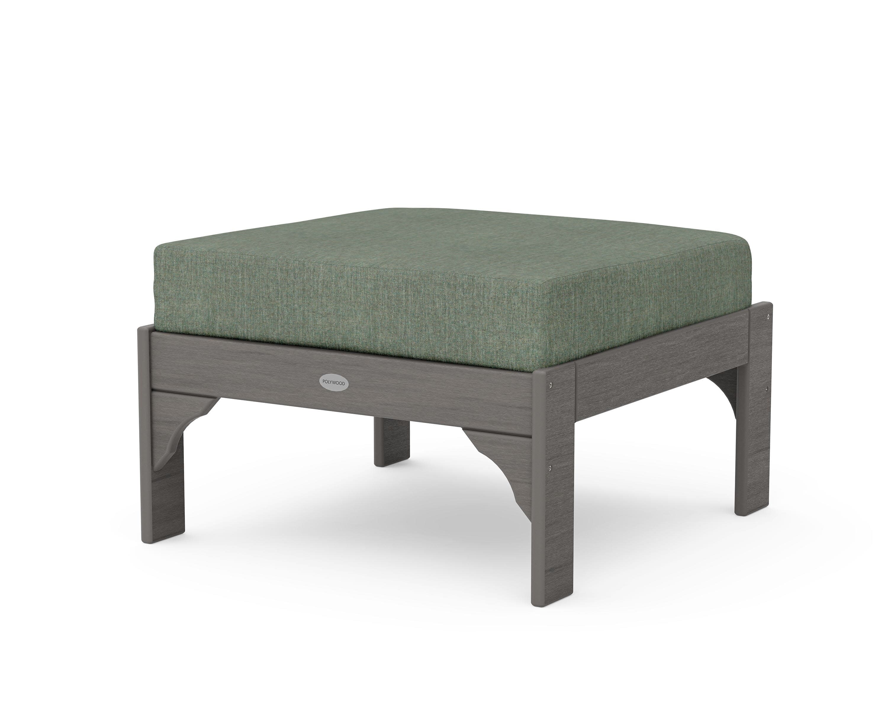 Vineyard Deep Seating Ottoman in Driftwood / Cast Sage