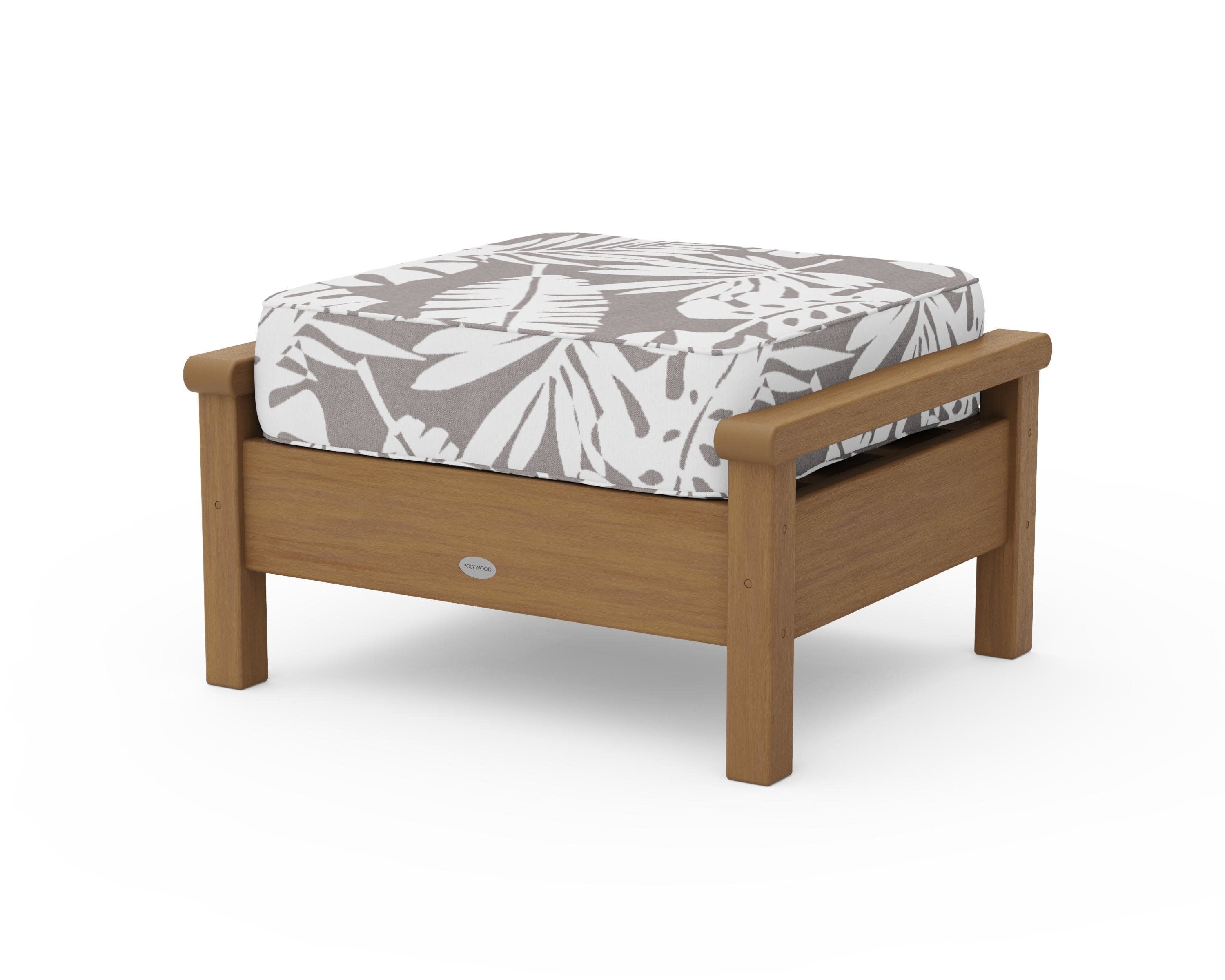 Harbour Deep Seating Ottoman in Natural / Leaf Grey Mist