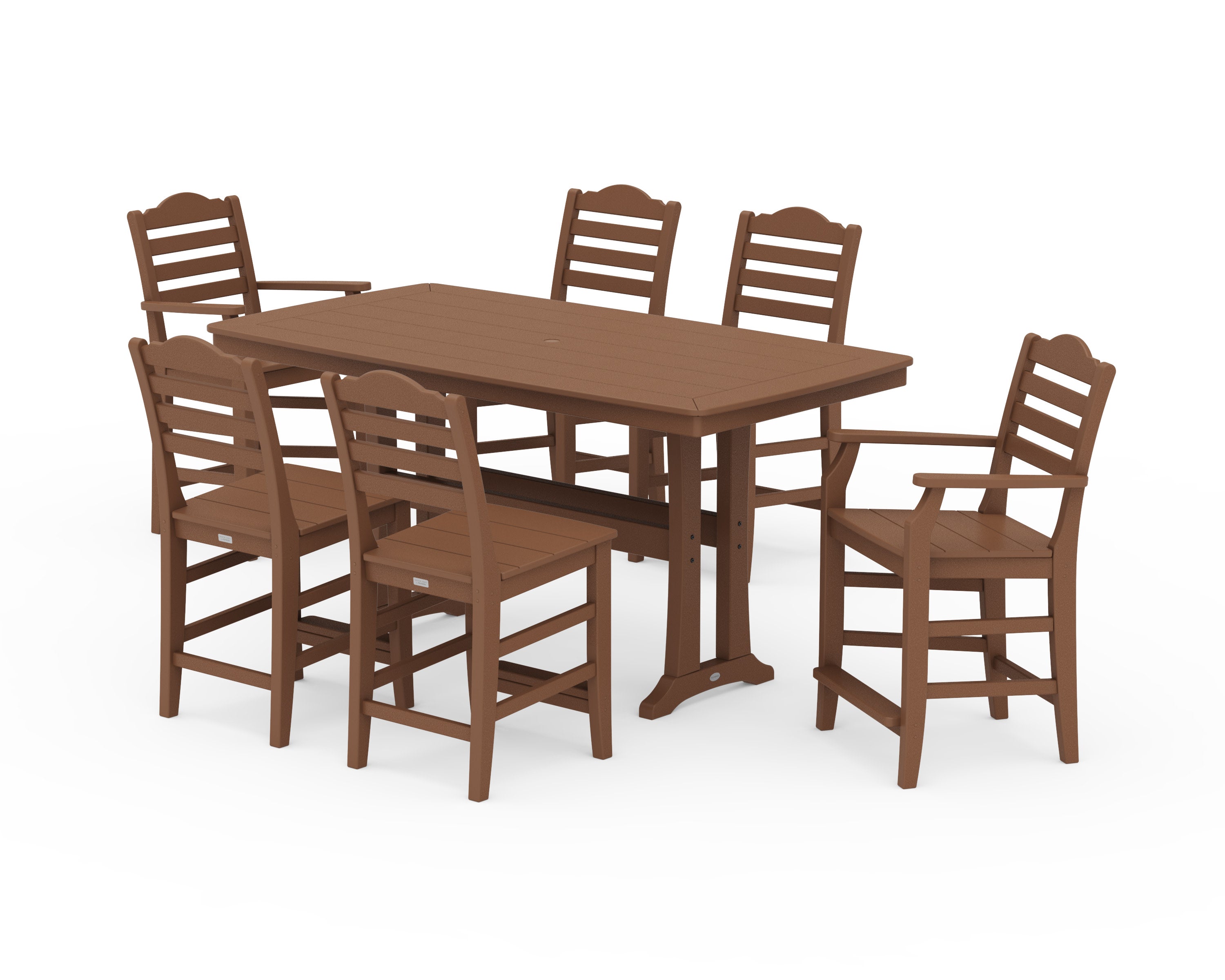 Savannah 7-Piece Counter Set with Trestle Legs in Teak